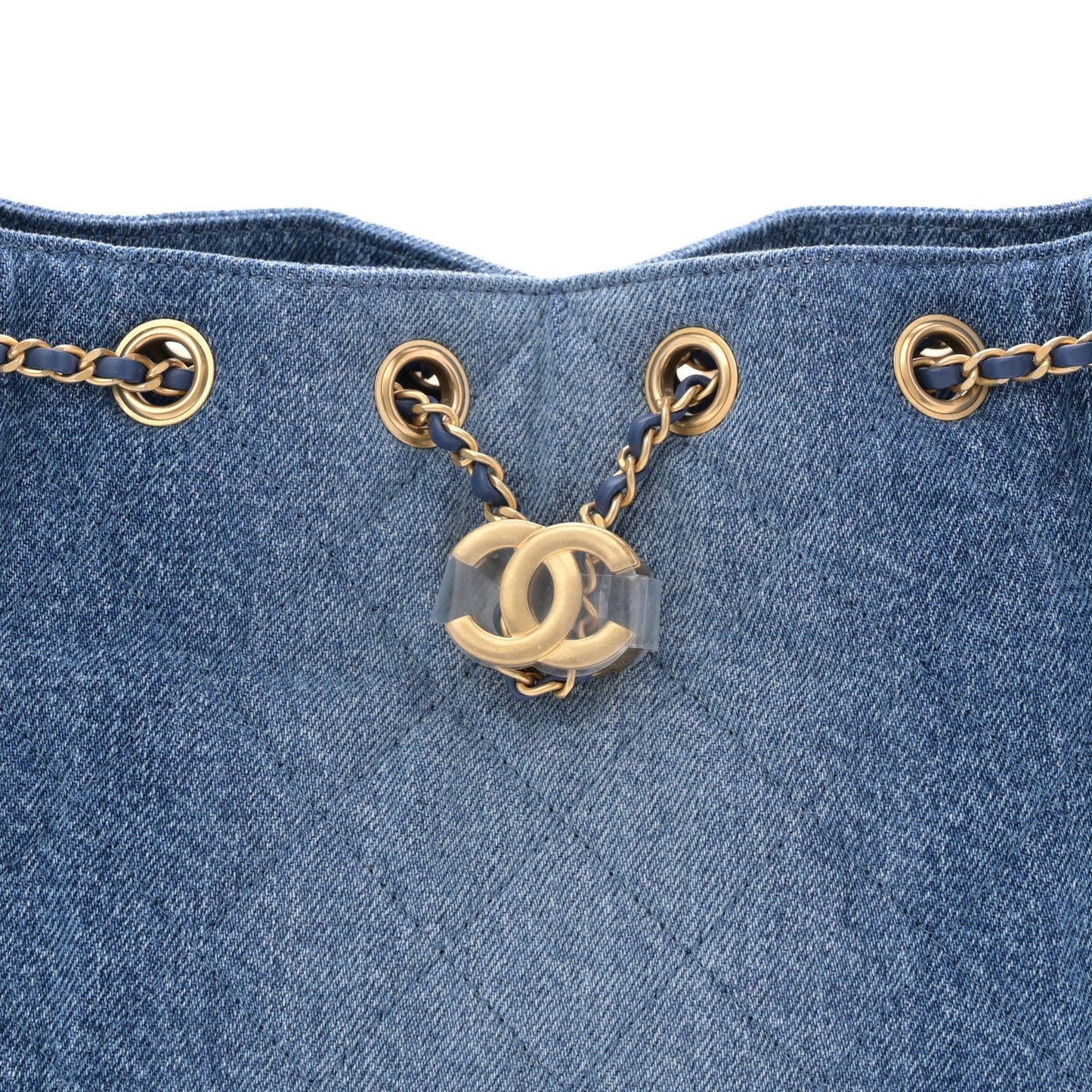 Washed Denim Quilted Mini Chanel 25 Handbag Blue