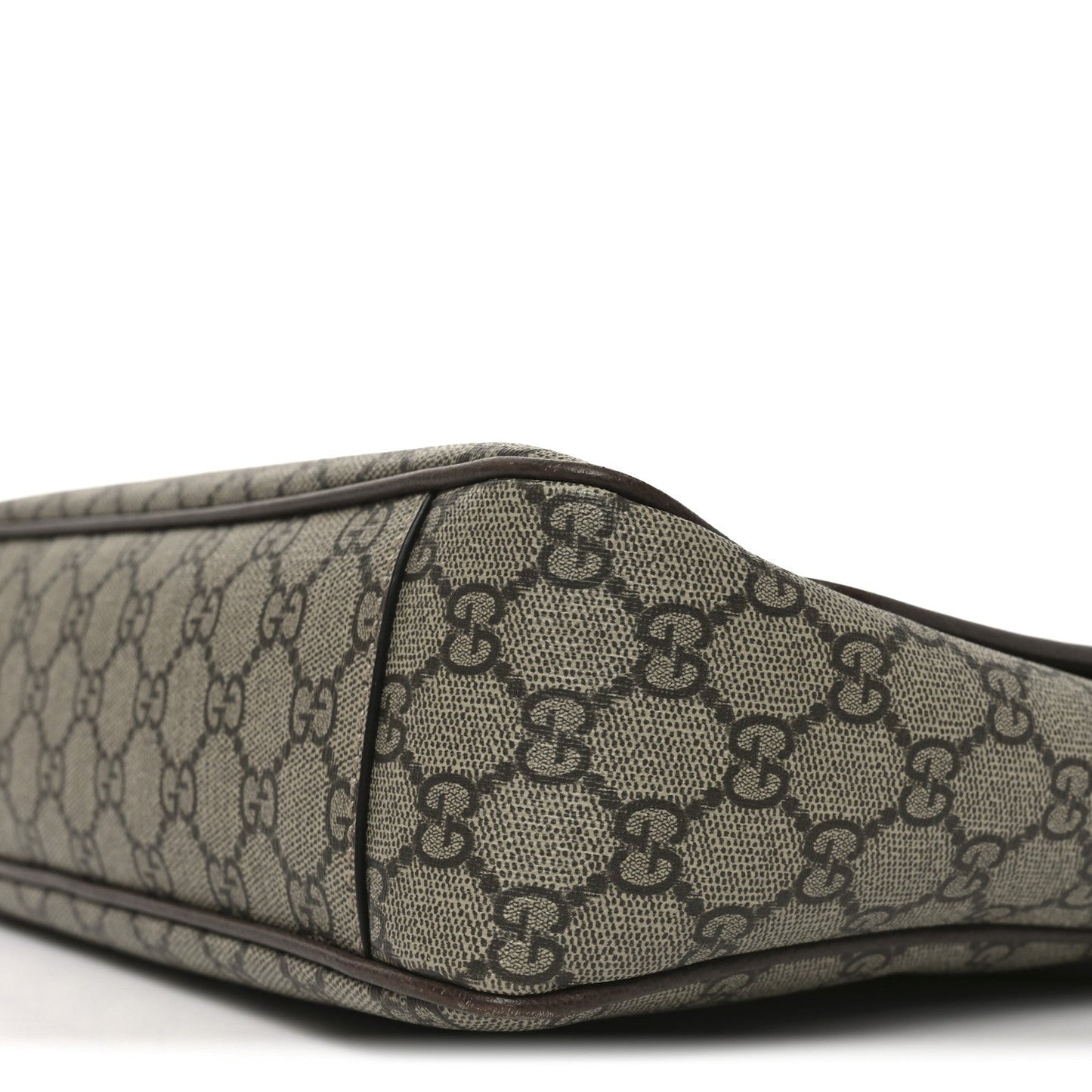 Tender GG Supreme Monogram Textured Dollar Calfskin Ophidia Messenger Bag Beige Ebony Dark Brown