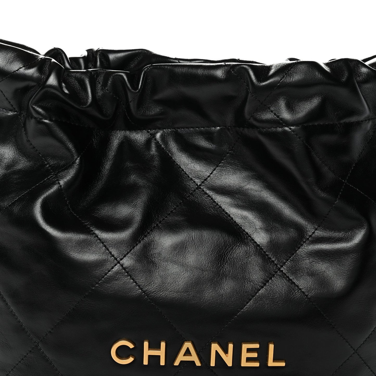 Shiny Calfskin Quilted Small Chanel 22 Black