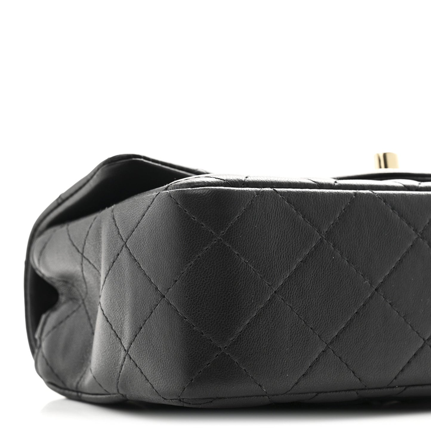 Lambskin Quilted Mini Rectangular Flap Black