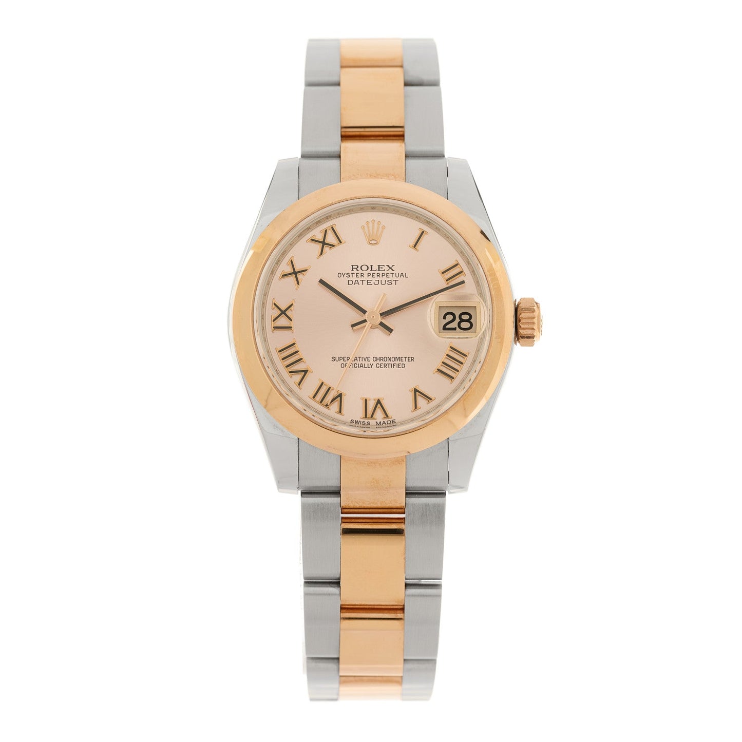 Stainless Steel 18K Everose 31mm Oyster Perpetual Datejust Watch Pink Roman 178241