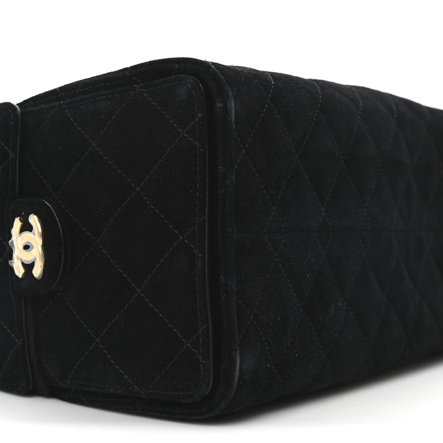 Suede Quilted Small Chanel 25 Handbag Black