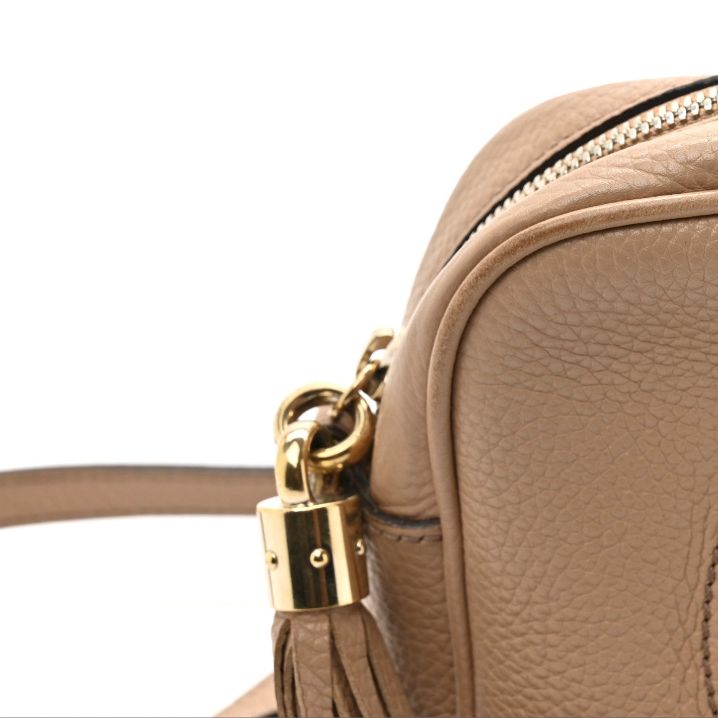 Pebbled Calfskin Small Soho Disco Bag Rose Beige