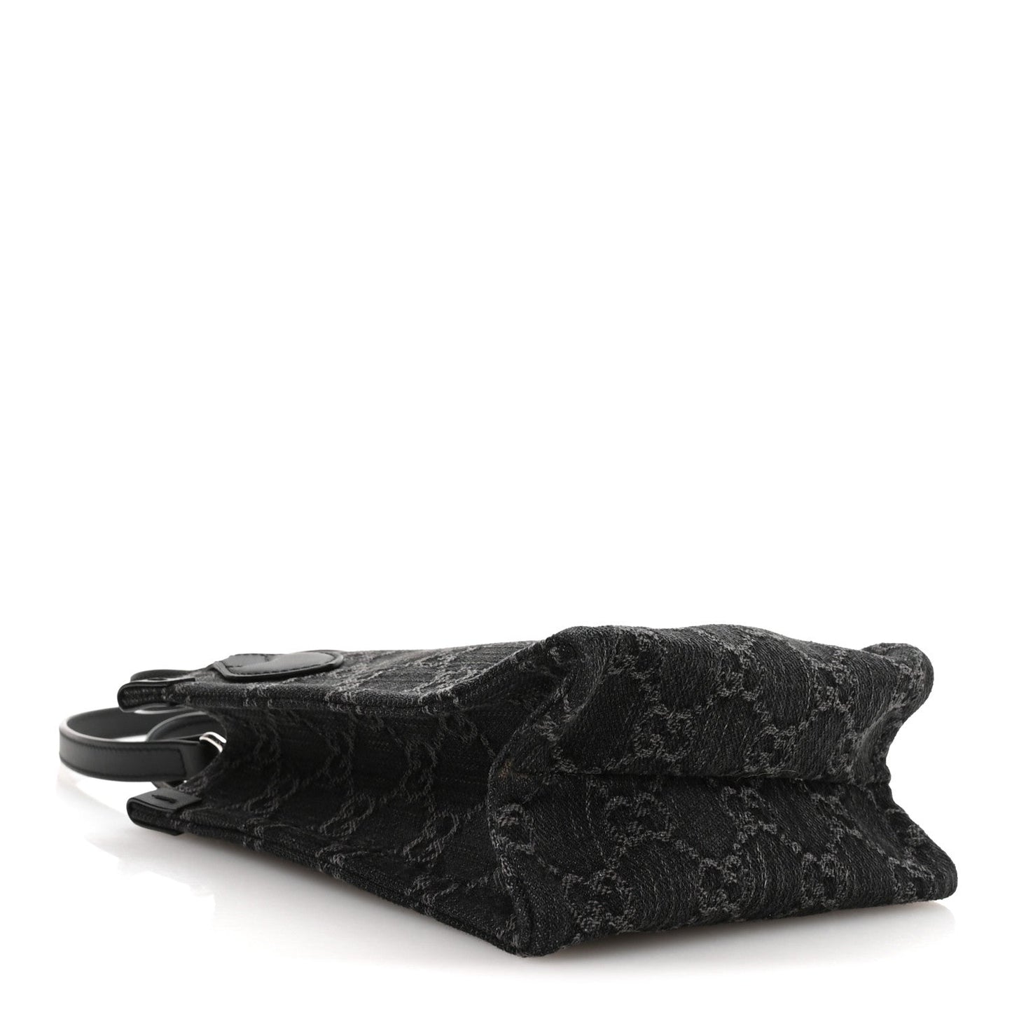 Denim GG Monogram Calfskin Mini Ophidia Tote Bag Black