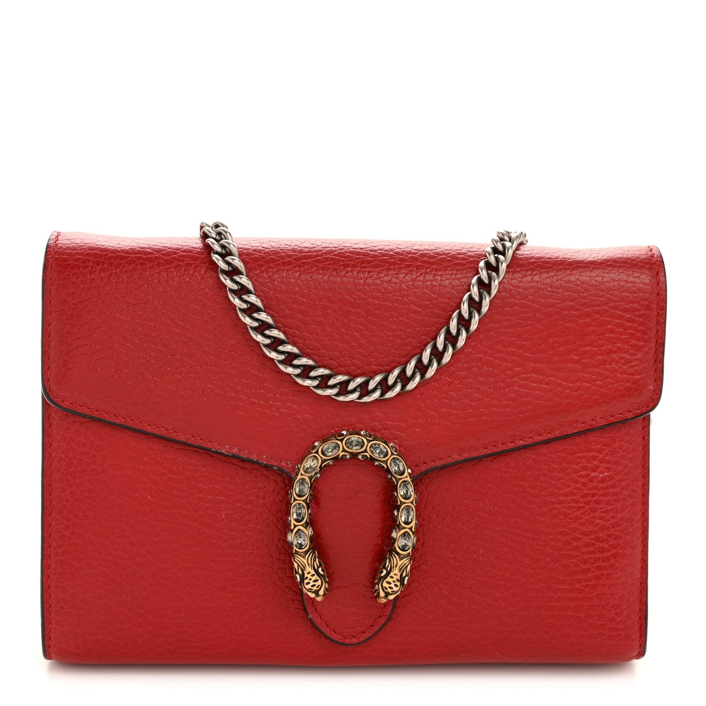 Calfskin Mini Dionysus Chain Wallet Hibiscus Red
