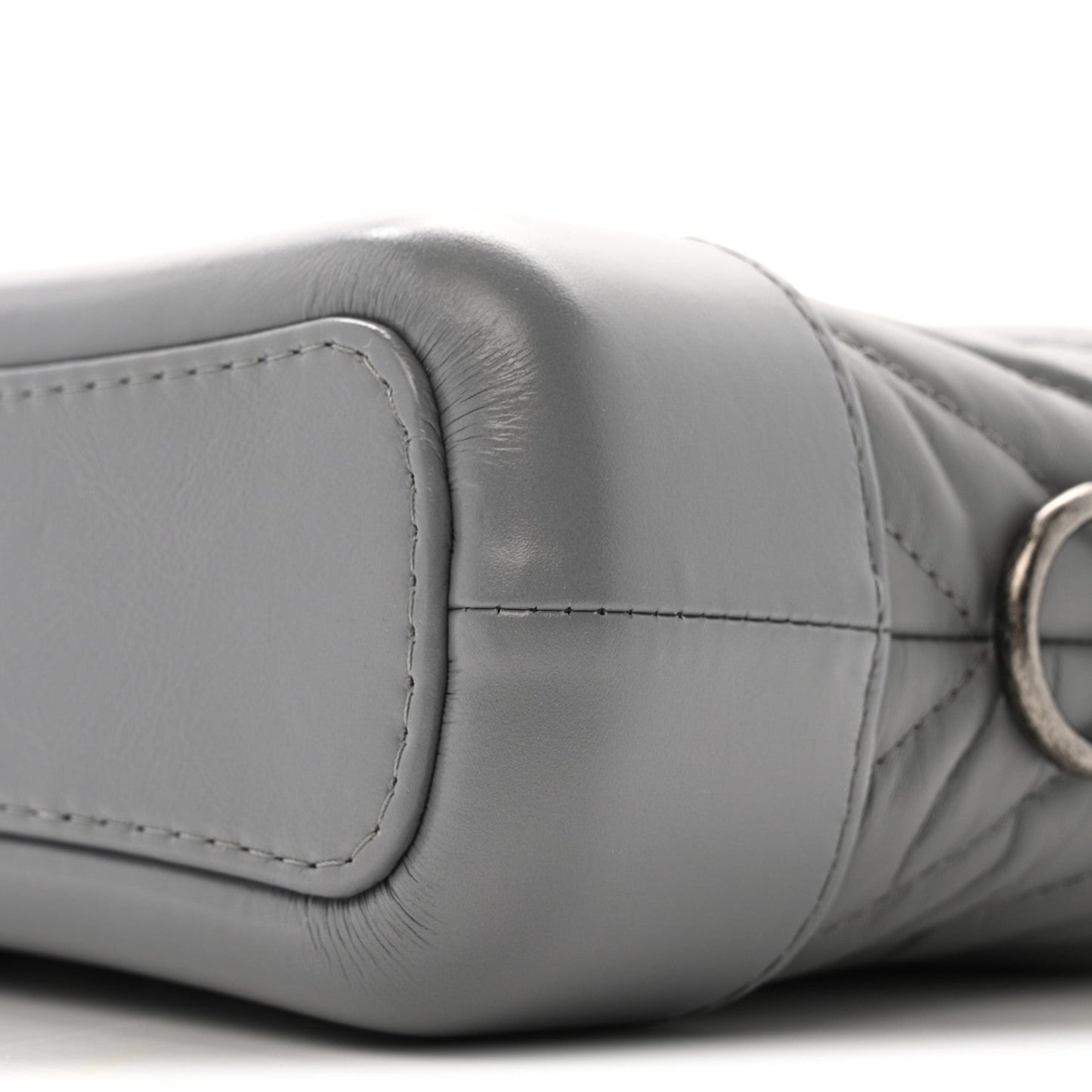 Aged Calfskin Chevron Quilted Small Gabrielle Hobo Grey