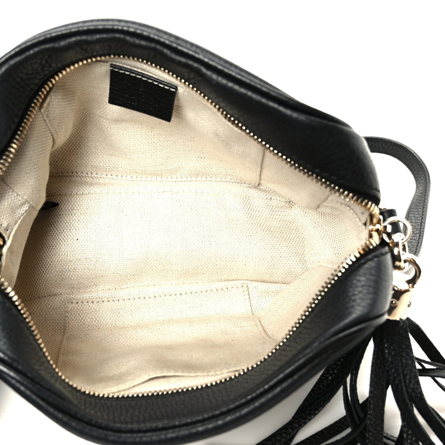 Pebbled Calfskin Small Soho Disco Bag Black