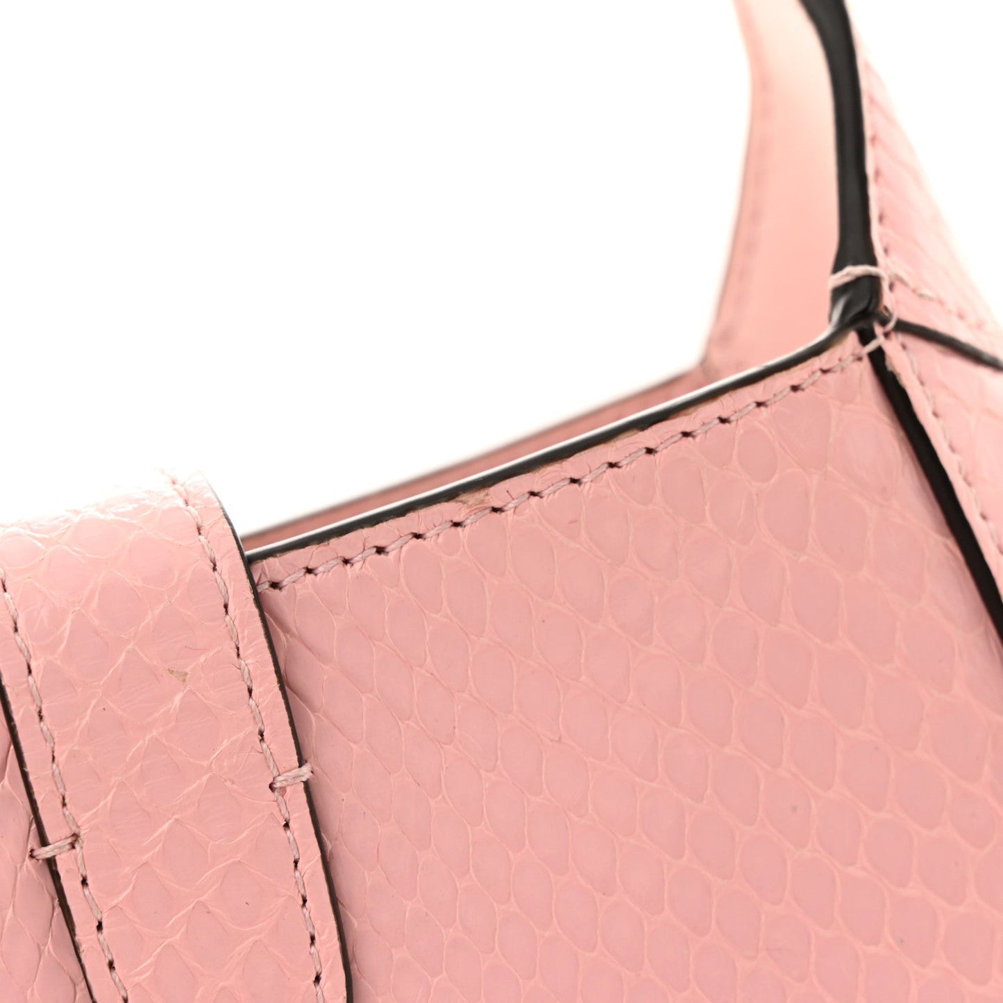 Snakeskin Mini Jackie Notte Bag Pink