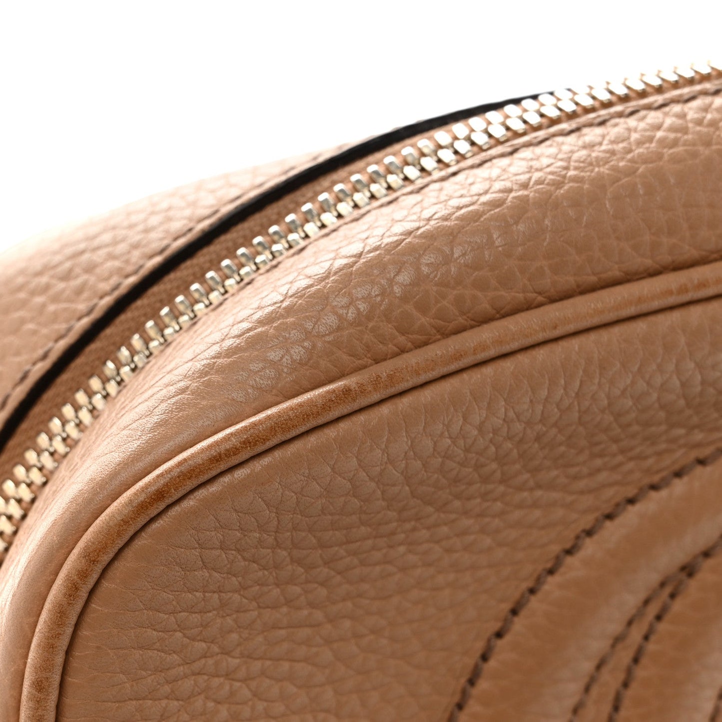 Pebbled Calfskin Small Soho Disco Bag Camelia