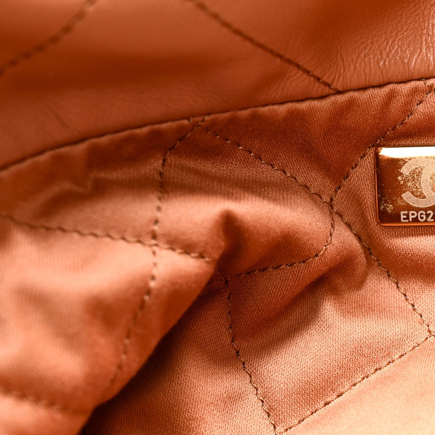 Shiny Calfskin Quilted Small Chanel 22 Beige