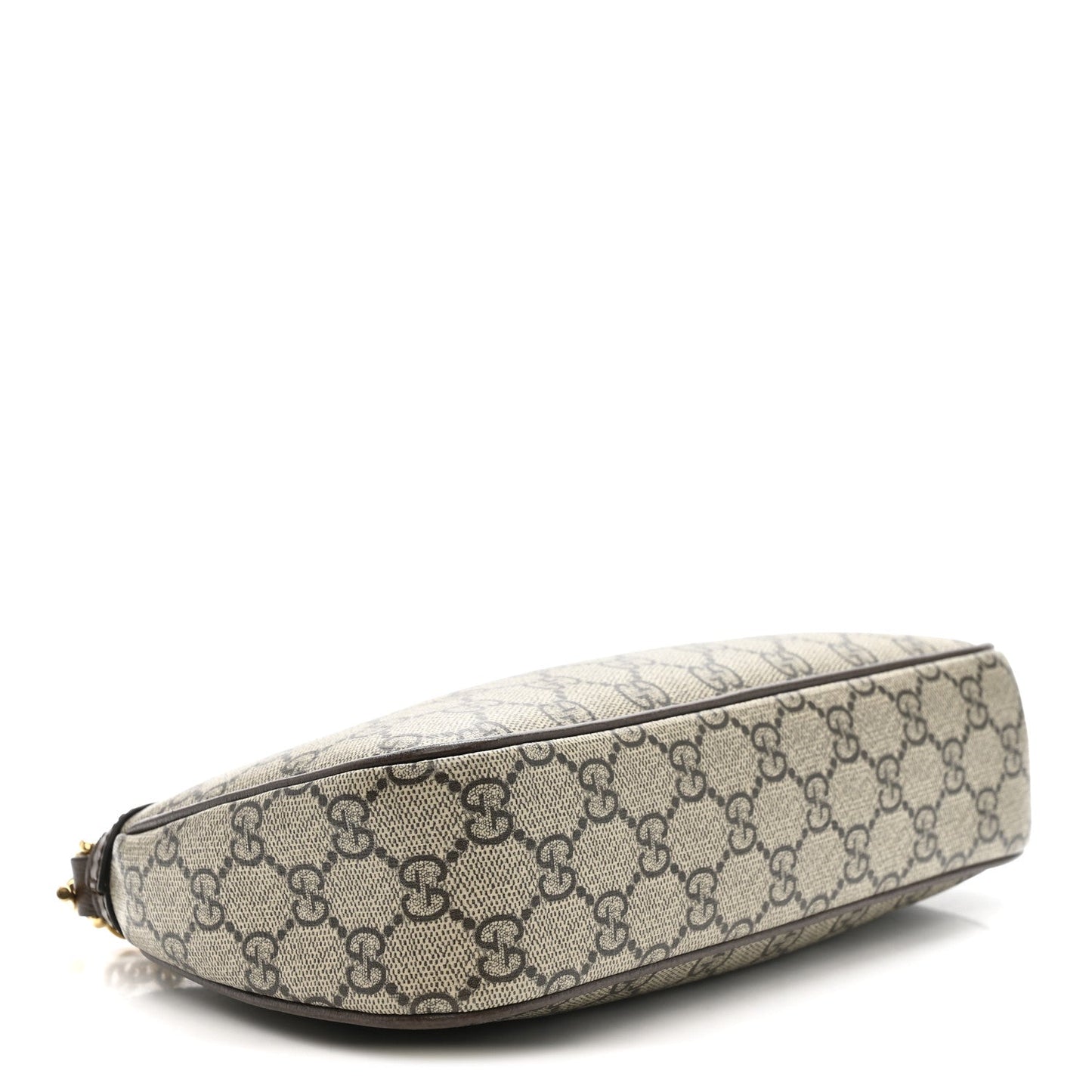 GG Supreme Monogram Textured Dollar Calfskin Web Small Ophidia GG Handbag Beige Ebony New Acero