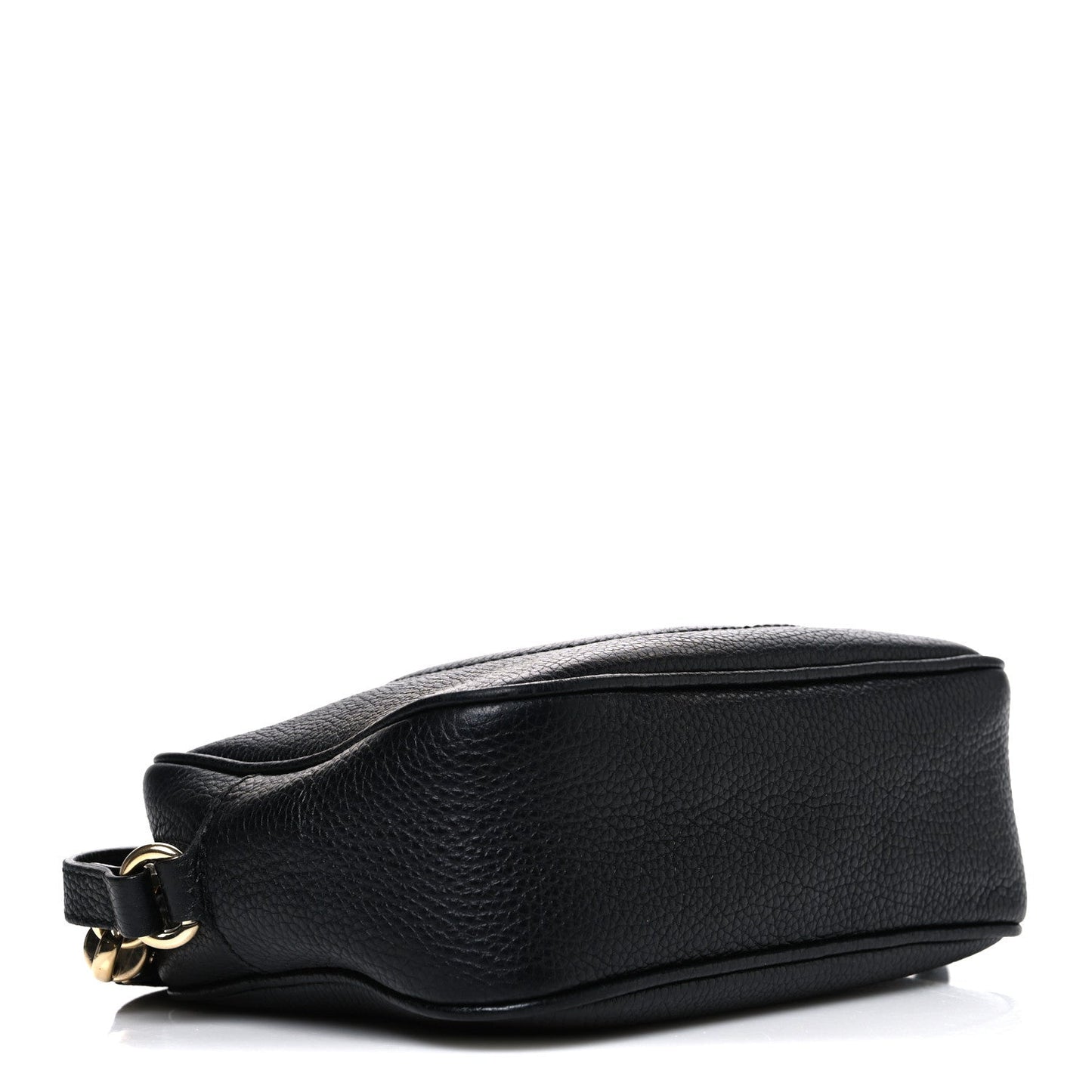 Pebbled Calfskin Small Soho Disco Bag Black
