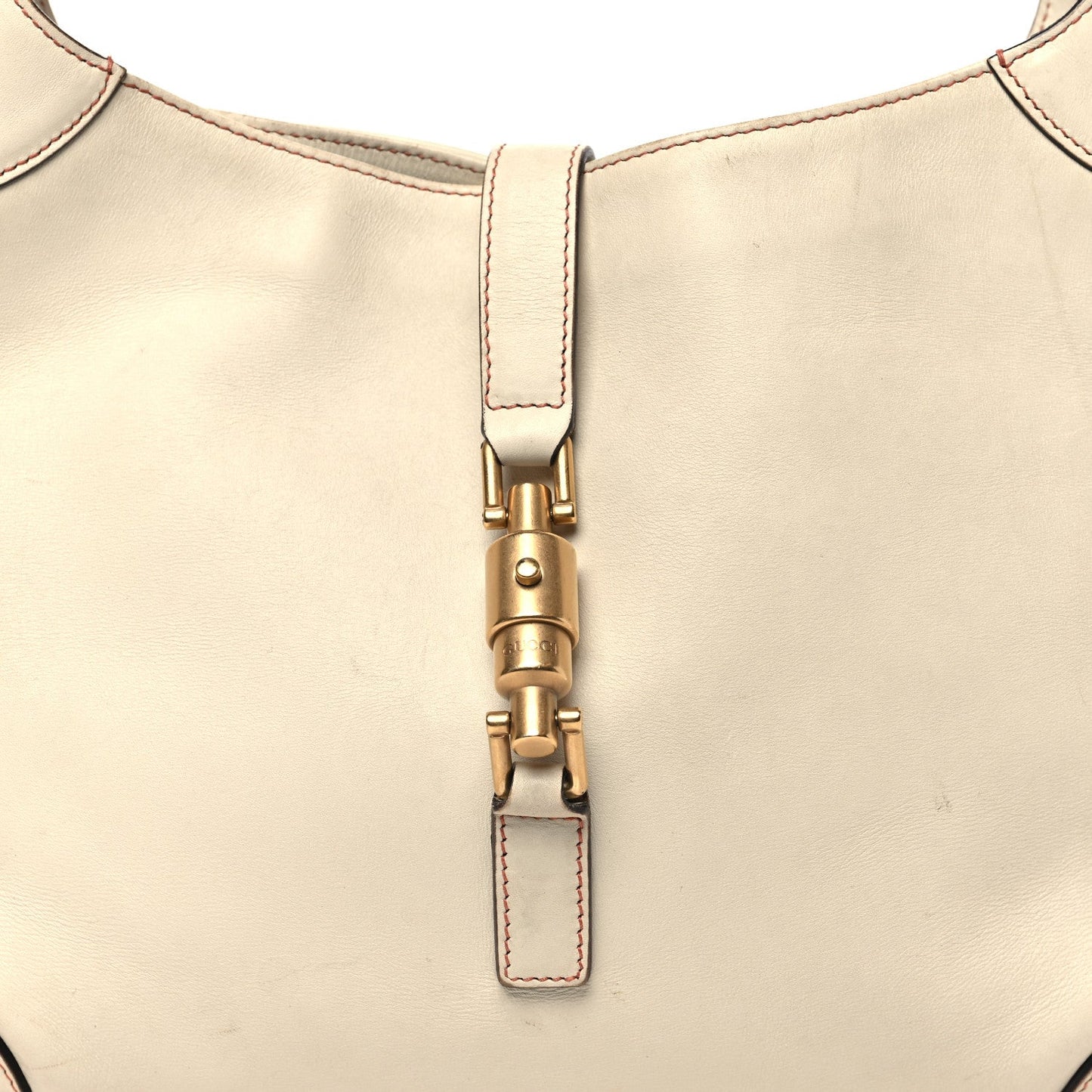 Calfskin Piston Lock Jackie O Hobo White