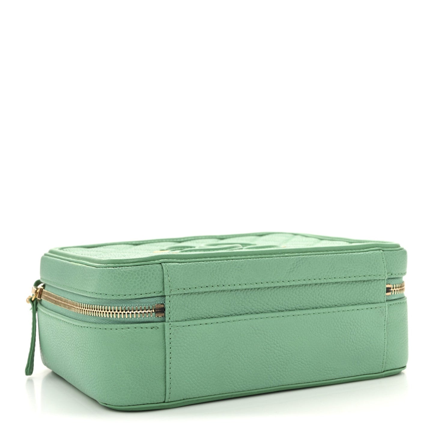 Caviar Quilted Medium CC Filigree Vanity Case Green