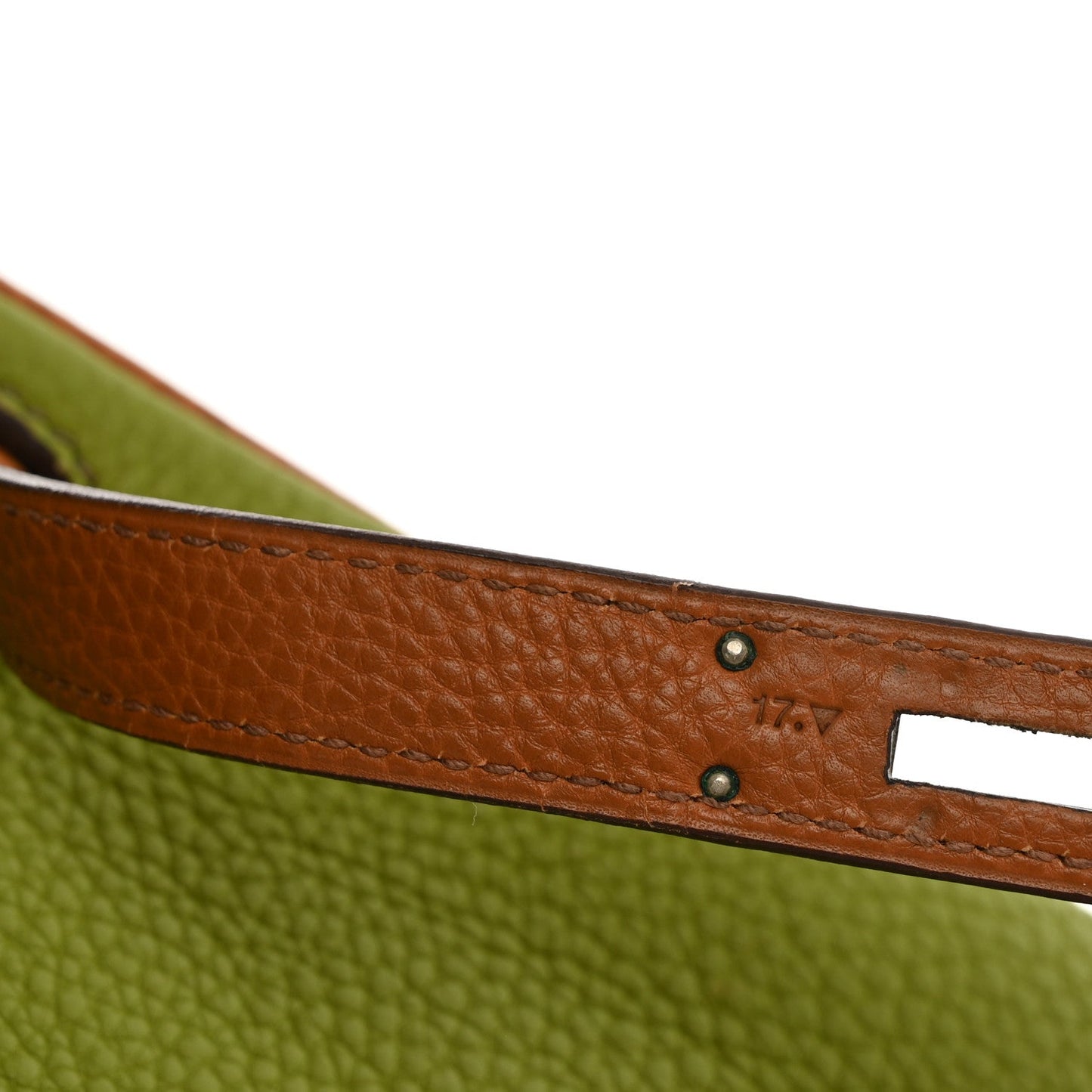 Fjord Togo Tri-Color Kelly Retourne 32 Vert Anis Gold Vert Olive
