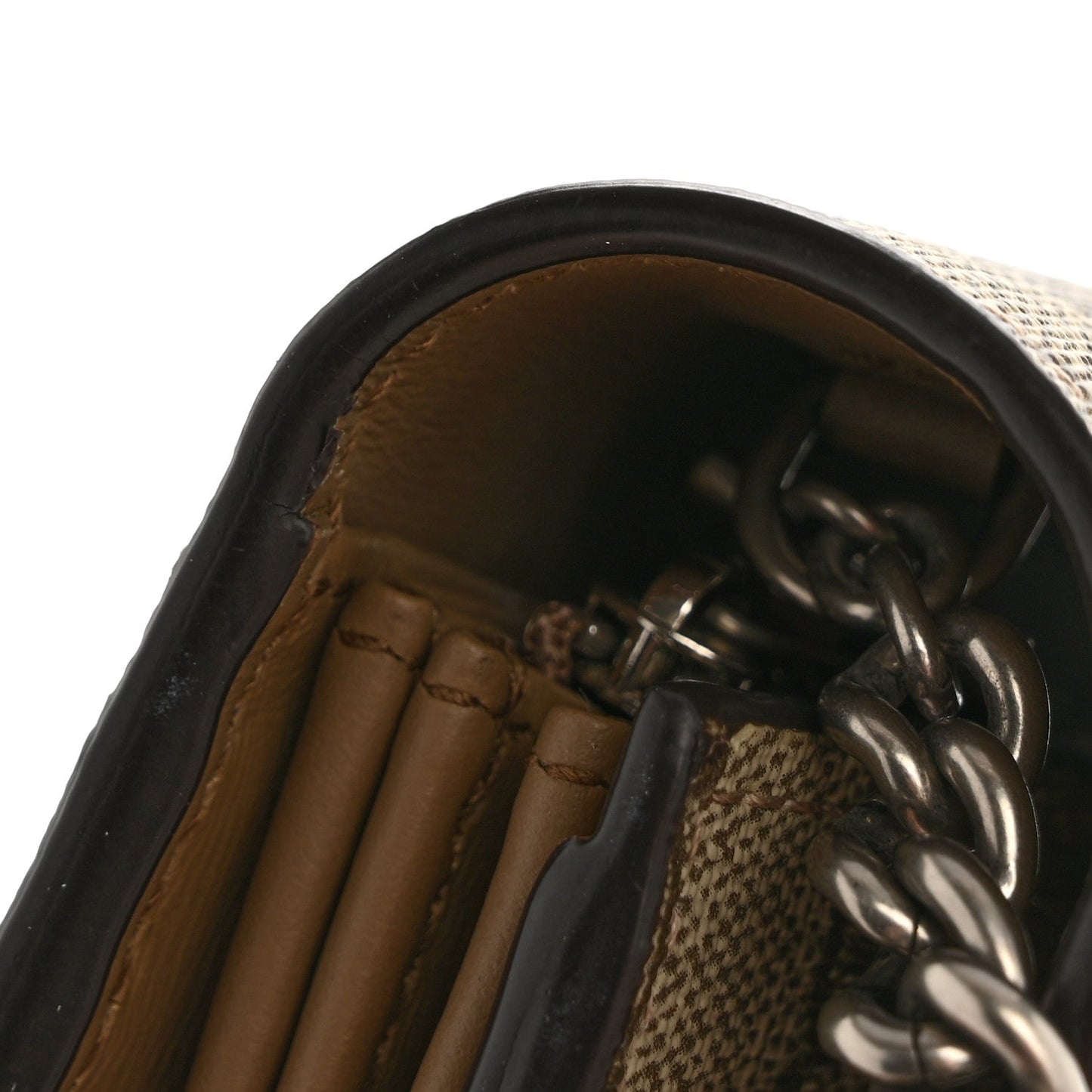 GG Supreme Monogram Mini Dionysus Chain Wallet Beige Taupe