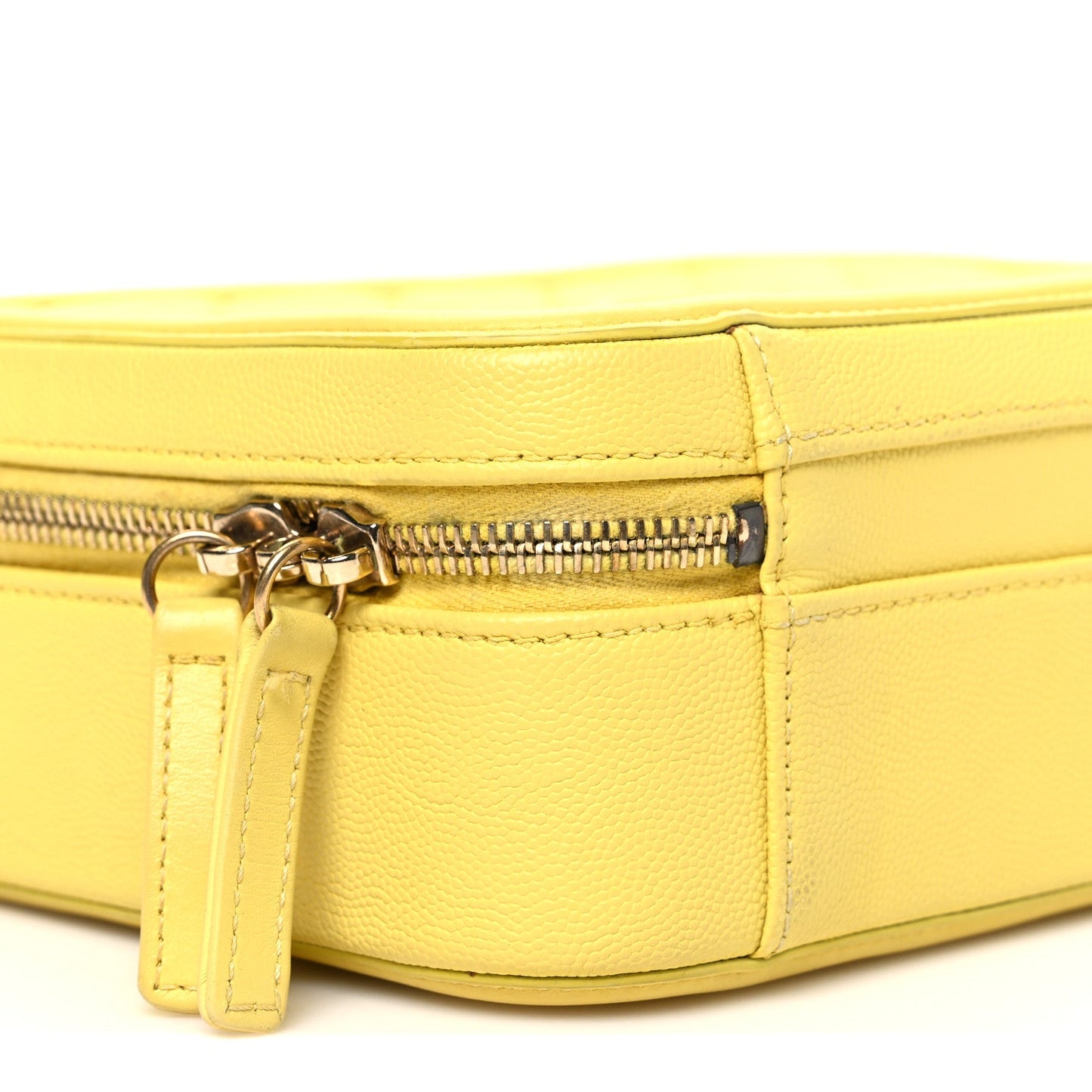 Caviar Quilted Medium CC Filigree Vanity Case Yellow