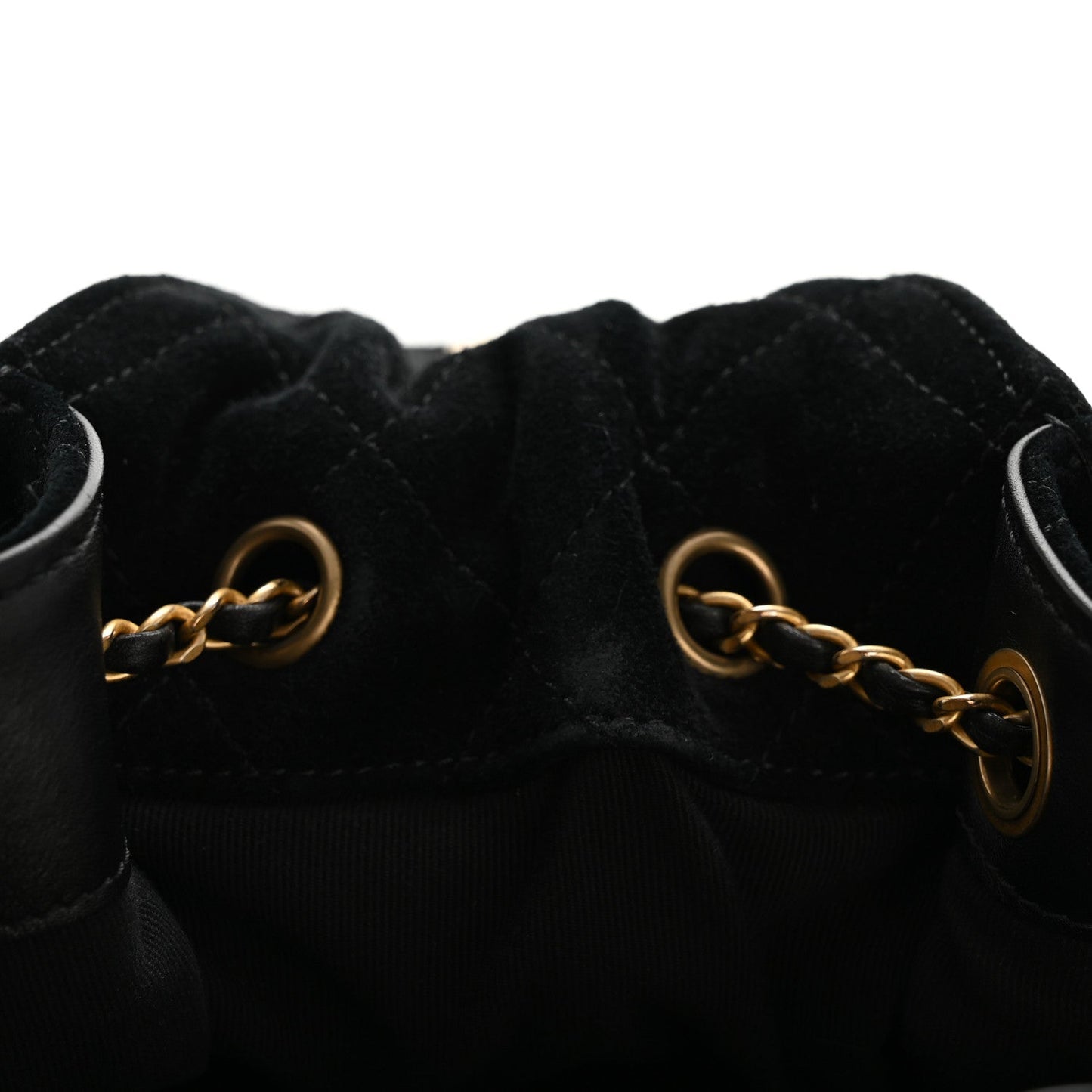Suede Quilted Medium Chanel 25 Handbag Black