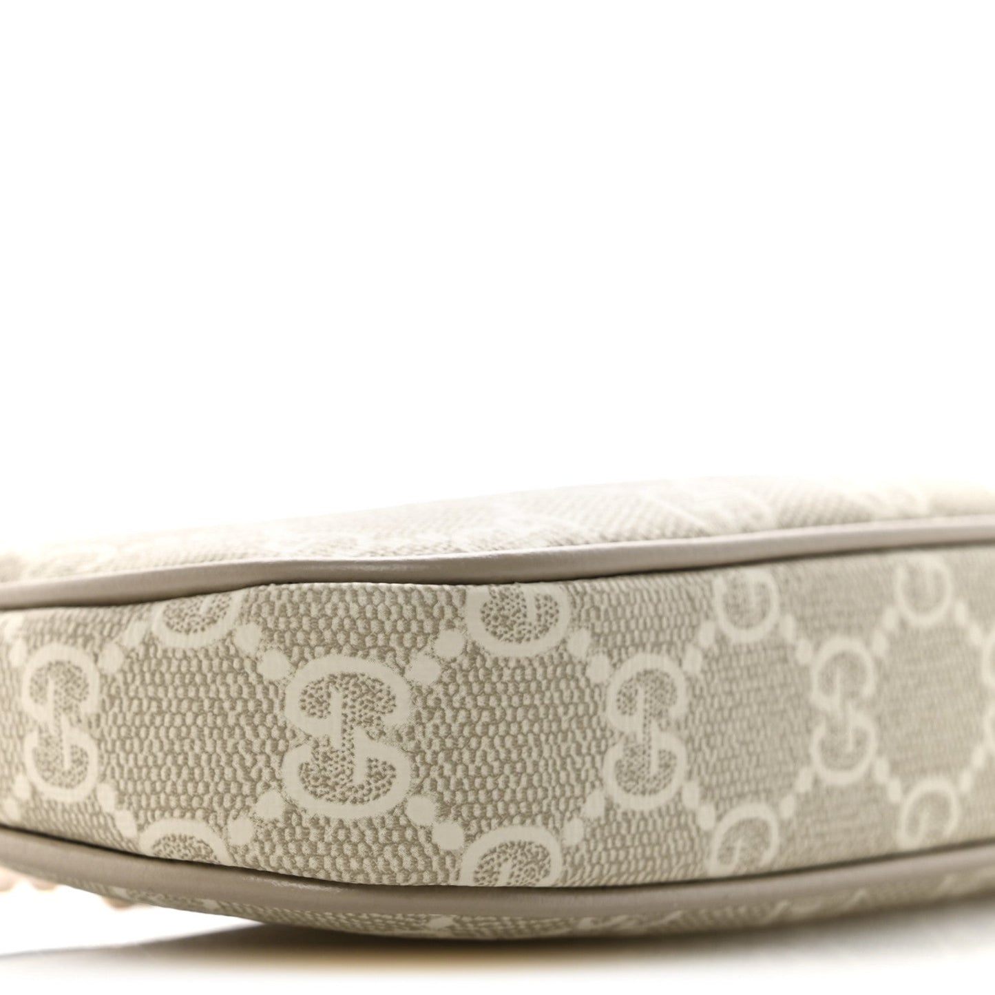 GG Supreme Monogram Textured Dollar Calfskin Web Mini Ophidia GG Handbag Beige Mystic White Oatmeal