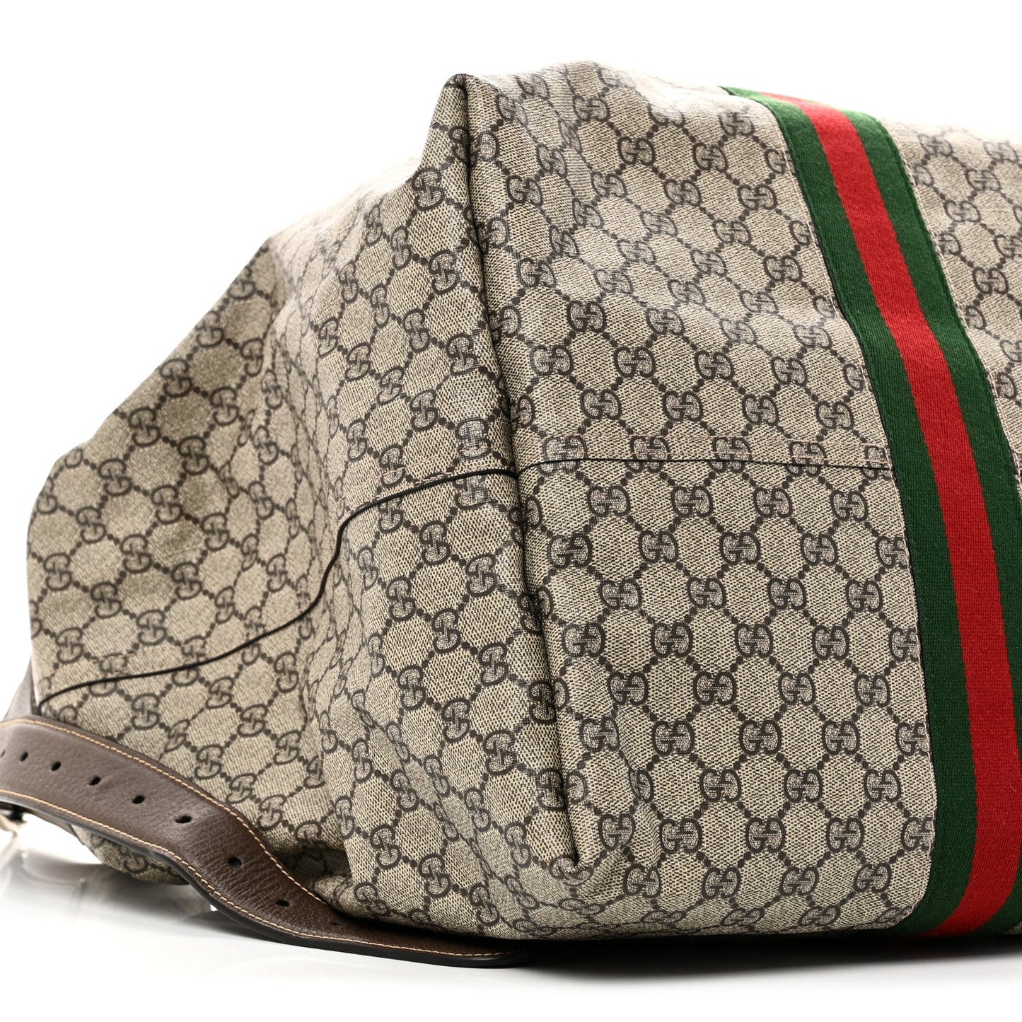 Tender GG Supreme Monogram Textured Dollar Calfskin Web Medium Jackie 1961 Crossbody Bag Beige Ebony New Acero