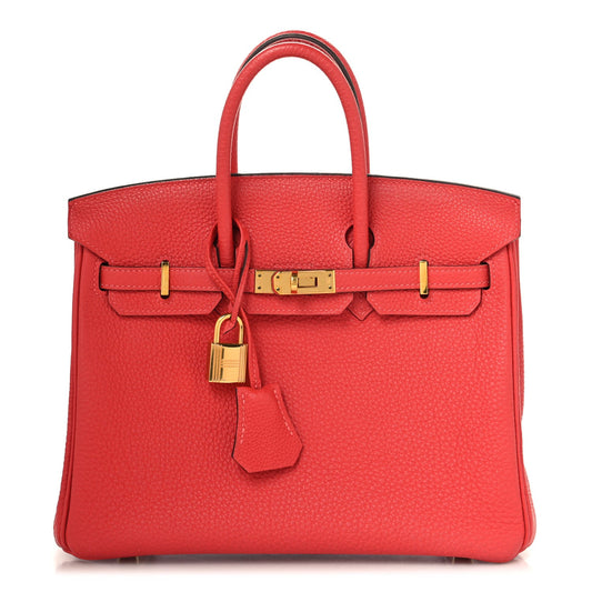 Togo Birkin 25 Rouge Pivoine