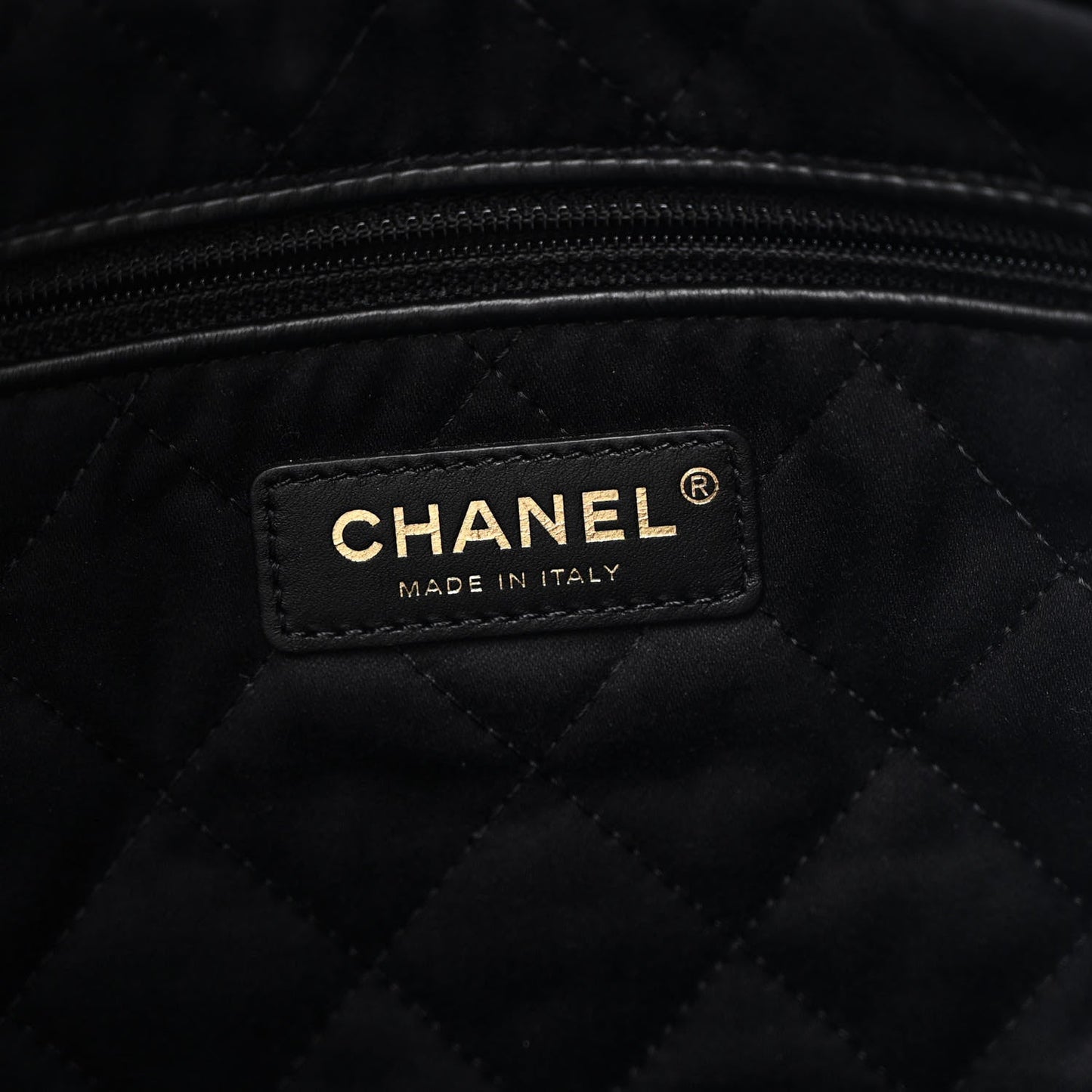 Glazed Calfskin  Quilted Small Chanel 22 Black