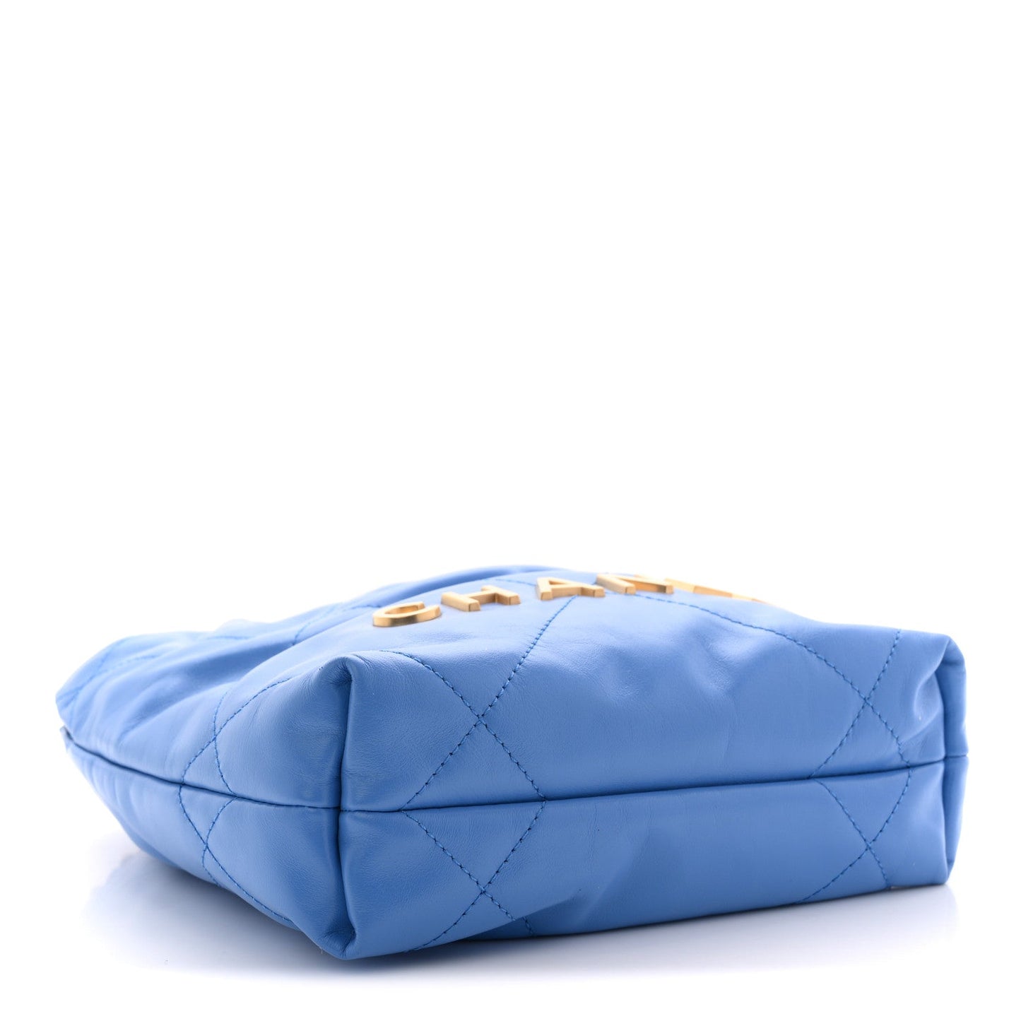 Shiny Calfskin Quilted Mini Chanel 22 Blue