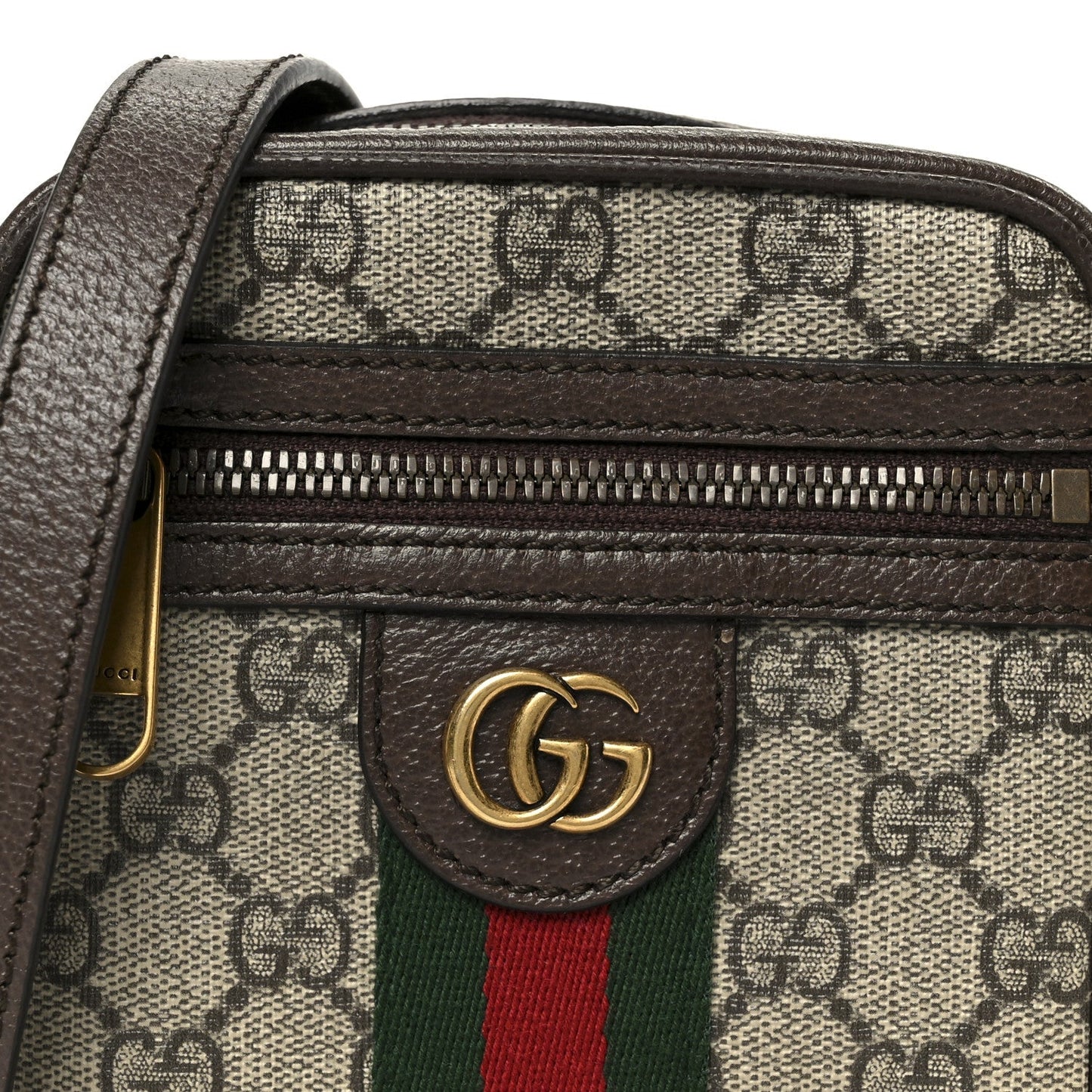 GG Supreme Monogram Web Mini Ophidia Messenger Brown