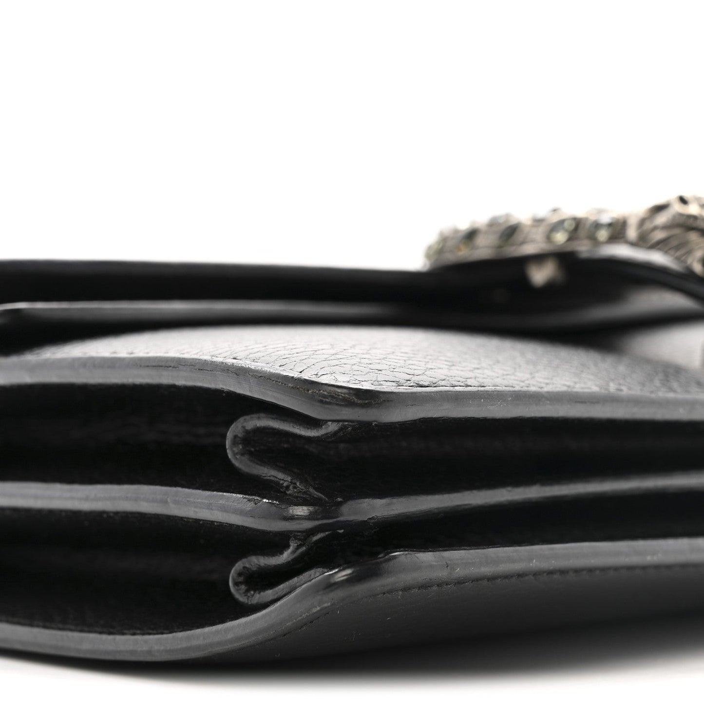 Pebbled Calfskin Small Dionysus Shoulder Bag Black