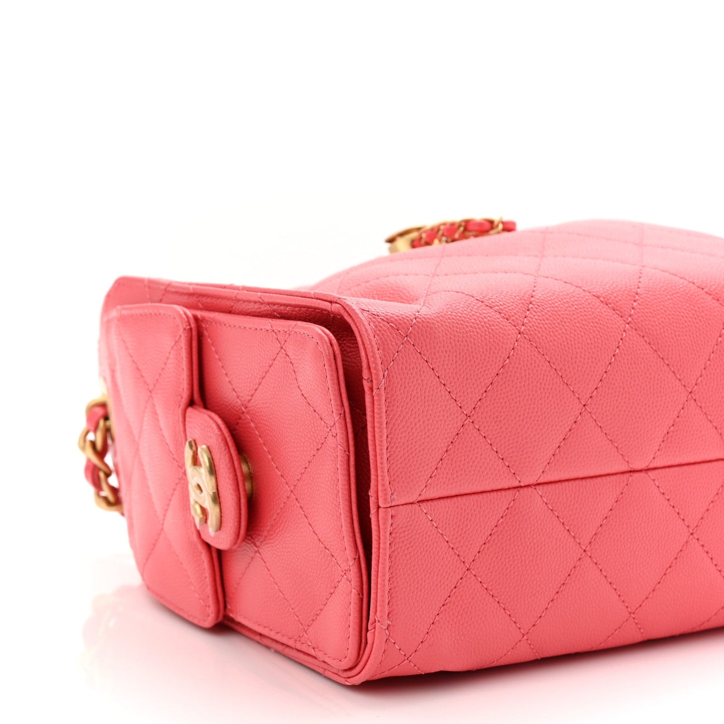 Caviar Quilted Mini Chanel 25 Handbag Coral