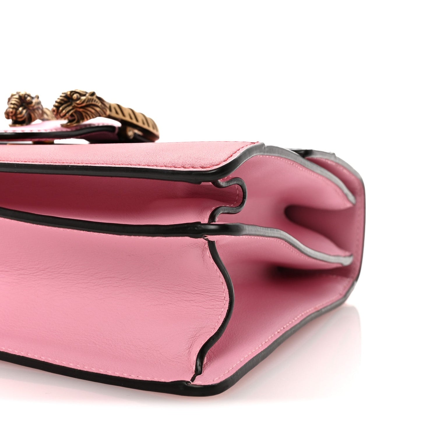 Moon Calfskin Web Medium Dionysus Bamboo Top Handle Bag Sugar Pink Blue Agata Hibiscus Red