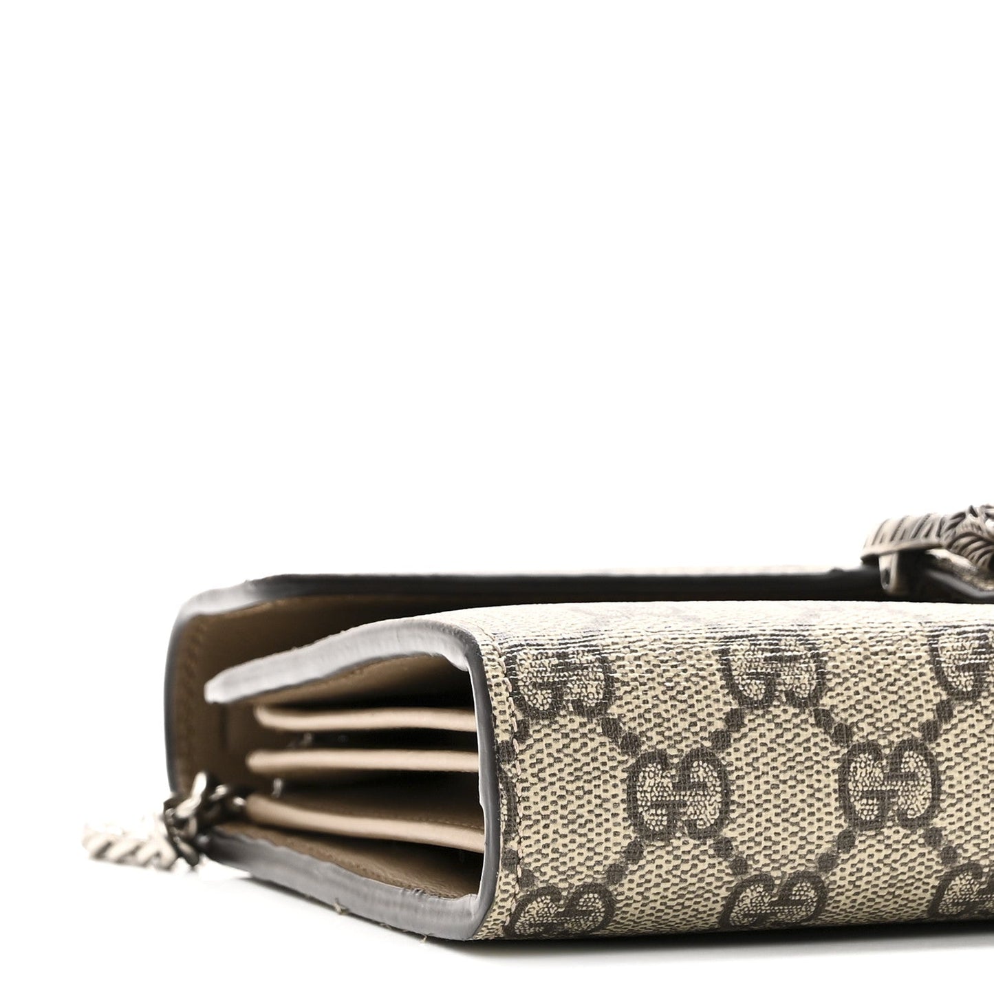 GG Supreme Monogram Mini Dionysus Chain Wallet Beige Taupe