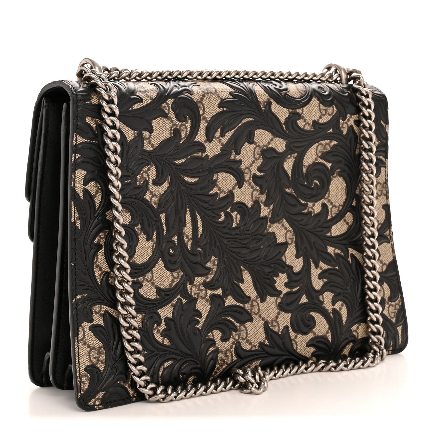 GG Supreme Monogram Arabesque Medium Dionysus Shoulder Bag Black