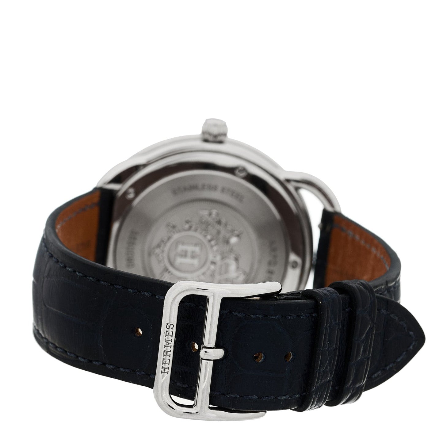 Stainless Steel Alligator 40mm Arceau Quartz Watch Bleu Abysse