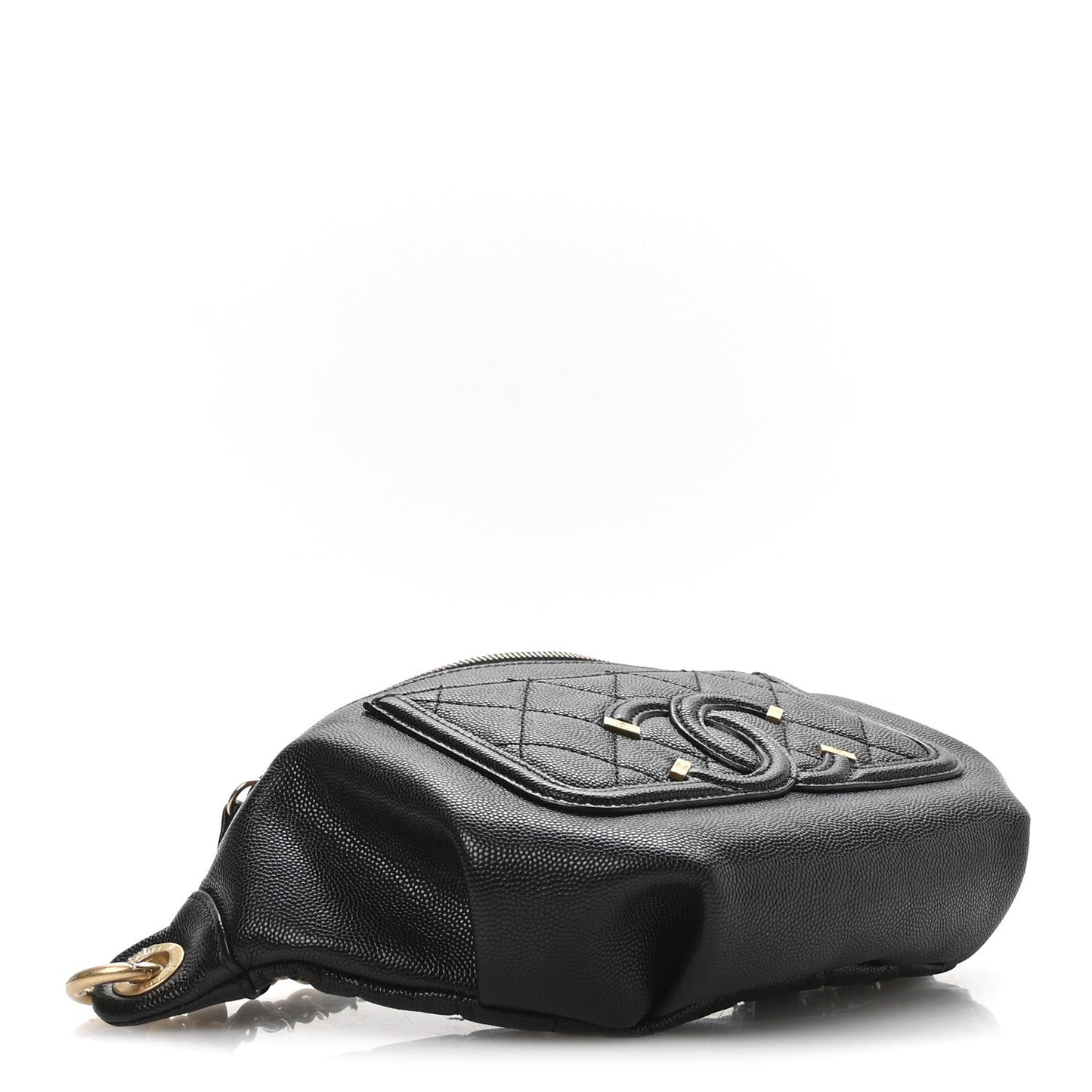 Caviar Quilted Filigree Waist Bag Black