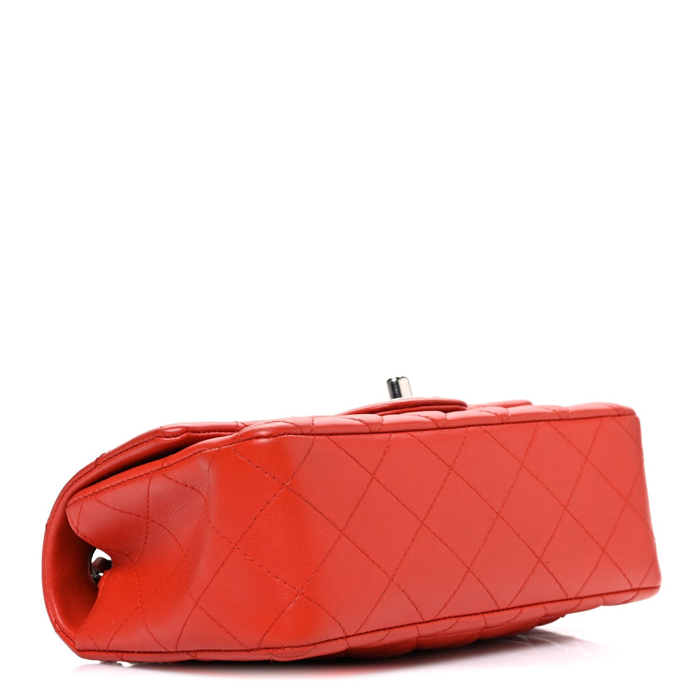 Lambskin Quilted Mini Rectangular Flap Red