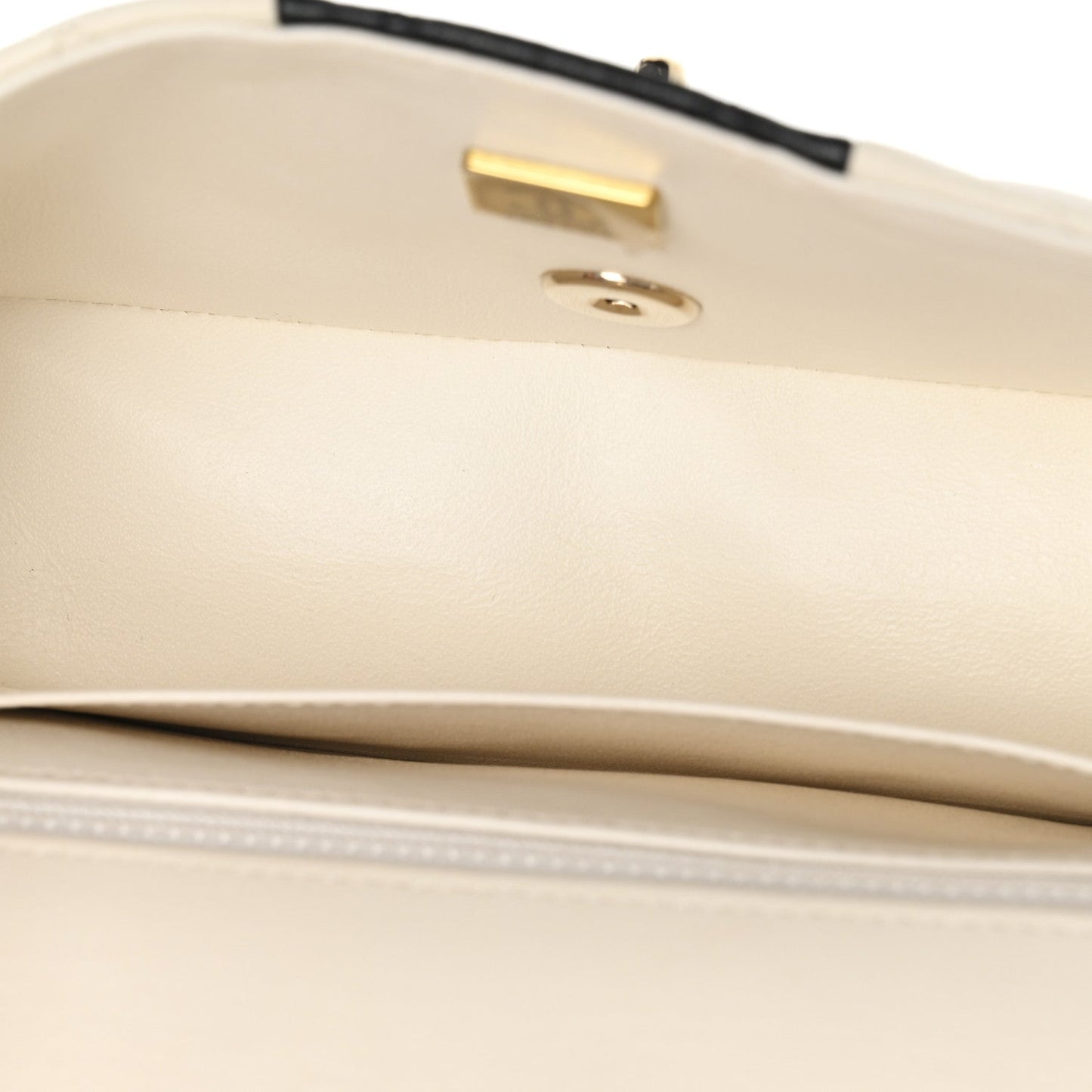 Lambskin Quilted Mini Rectangular Flap White Black