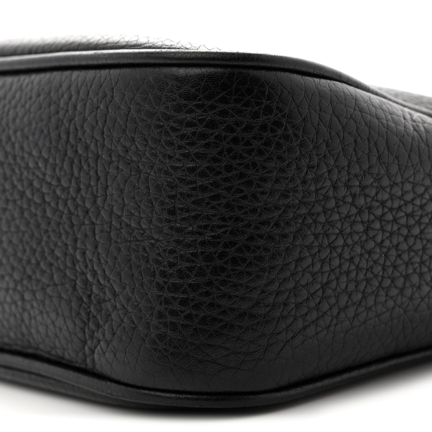 Pebbled Calfskin Small Soho Disco Bag Black