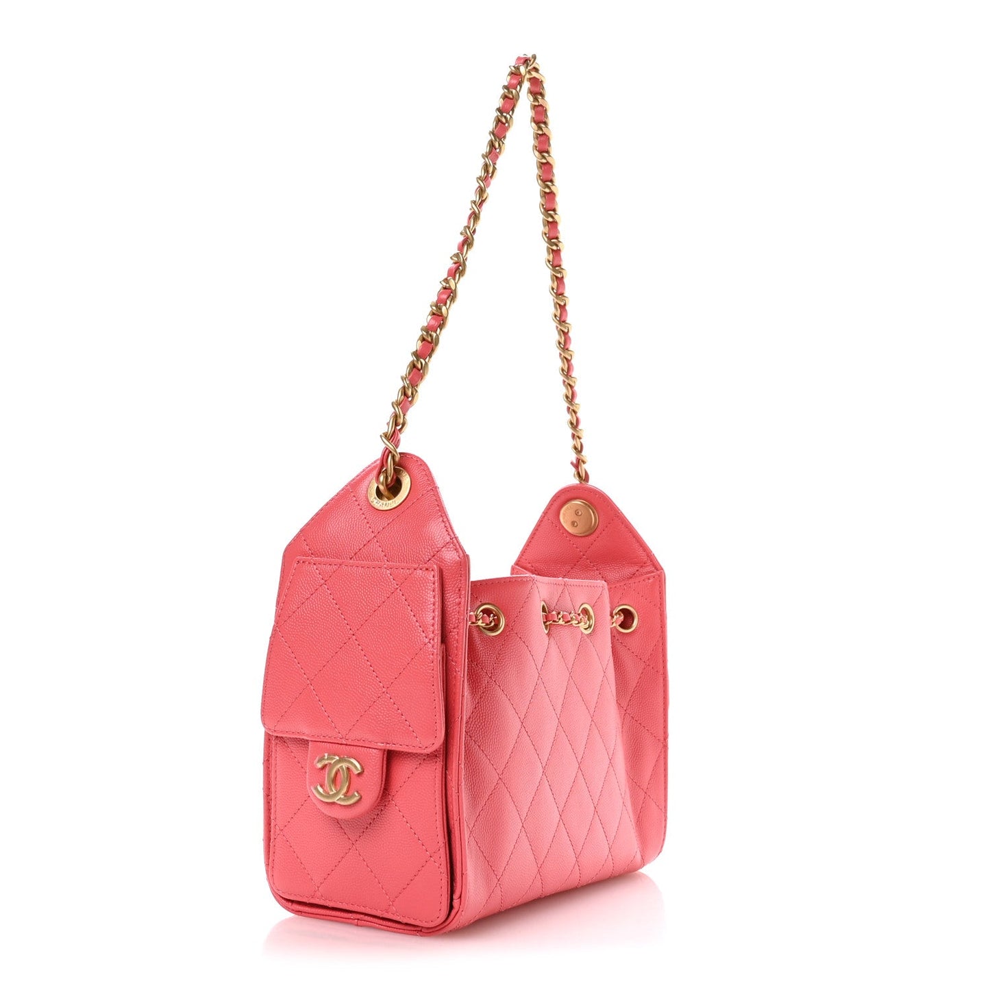 Caviar Quilted Mini Chanel 25 Handbag Coral