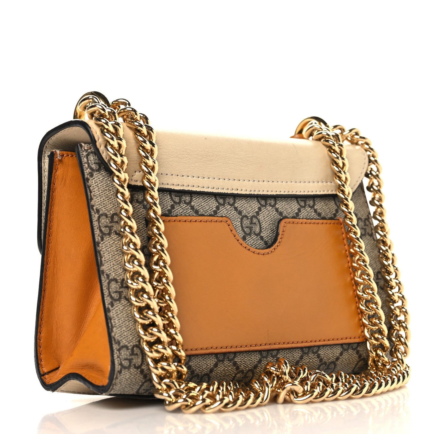 GG Supreme Monogram Calfskin Small Padlock Shoulder Bag Beige Mystic White Sun Oil