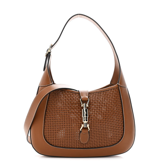 Woven Calfskin Medium Jackie 1961 Hobo Brown