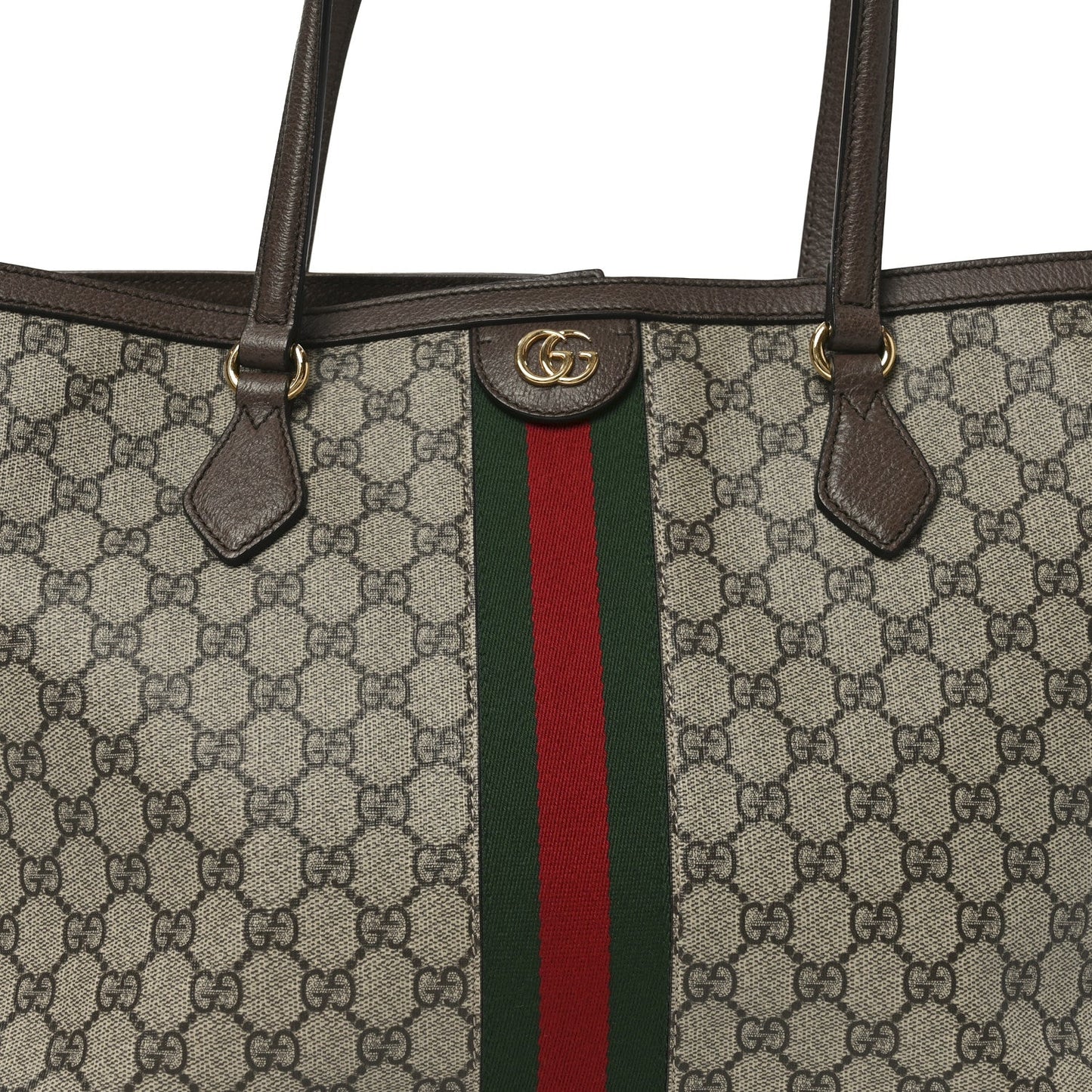 GG Supreme Monogram Medium Ophidia Shopping Tote Brown