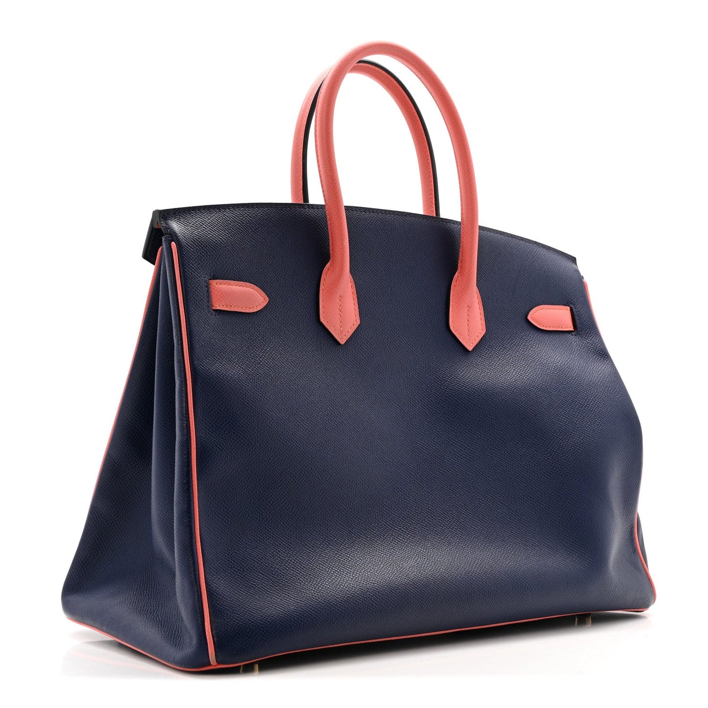 Epsom Horseshoe Birkin 35 Bleu Saphir Flamingo