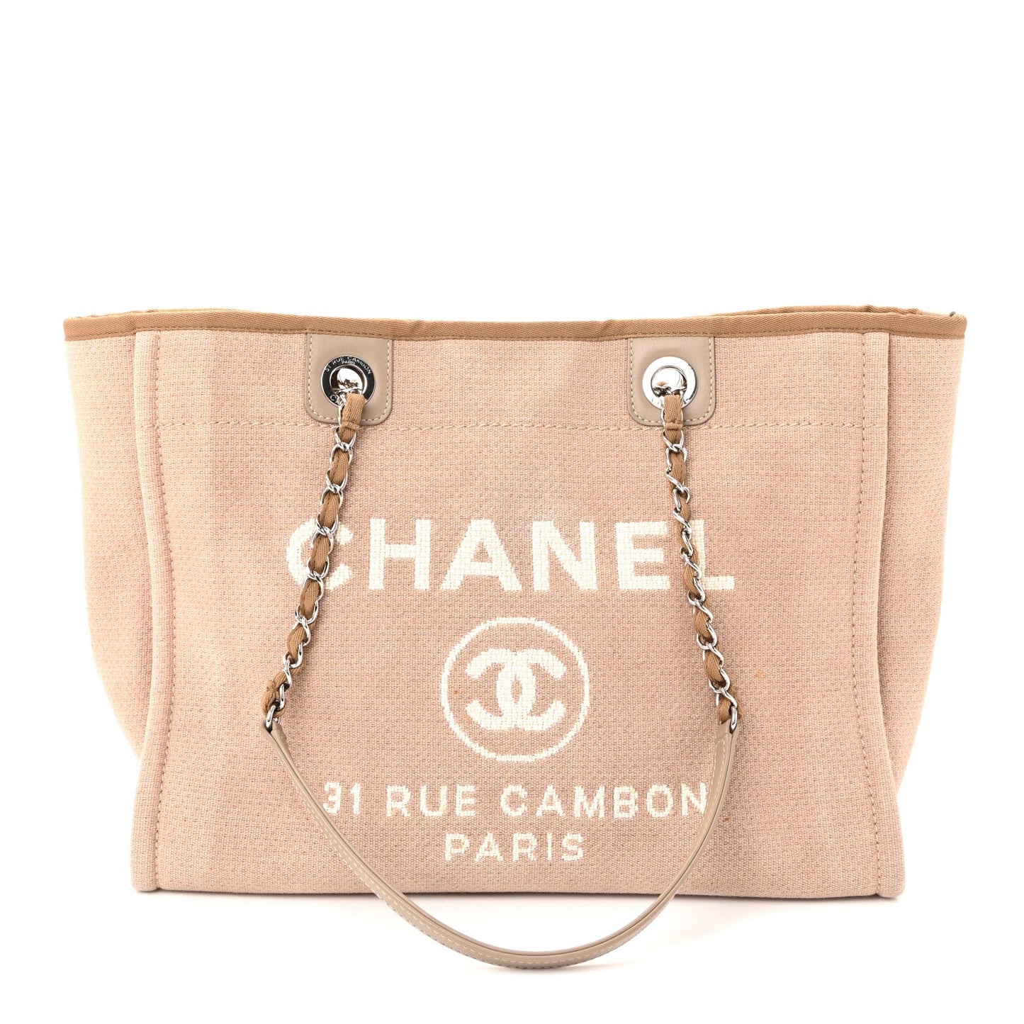 Mixed Fibers Small Deauville Tote Beige