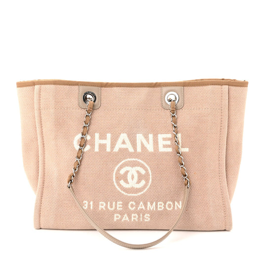Mixed Fibers Small Deauville Tote Beige