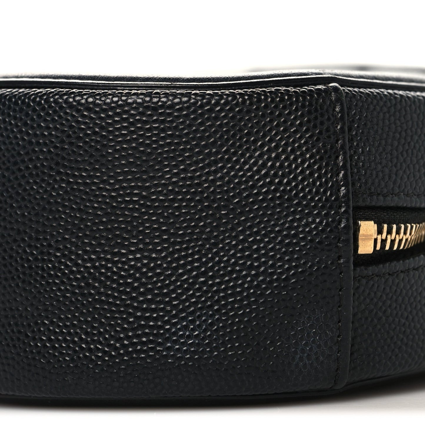 Caviar Quilted Round Filigree Crossbody Black