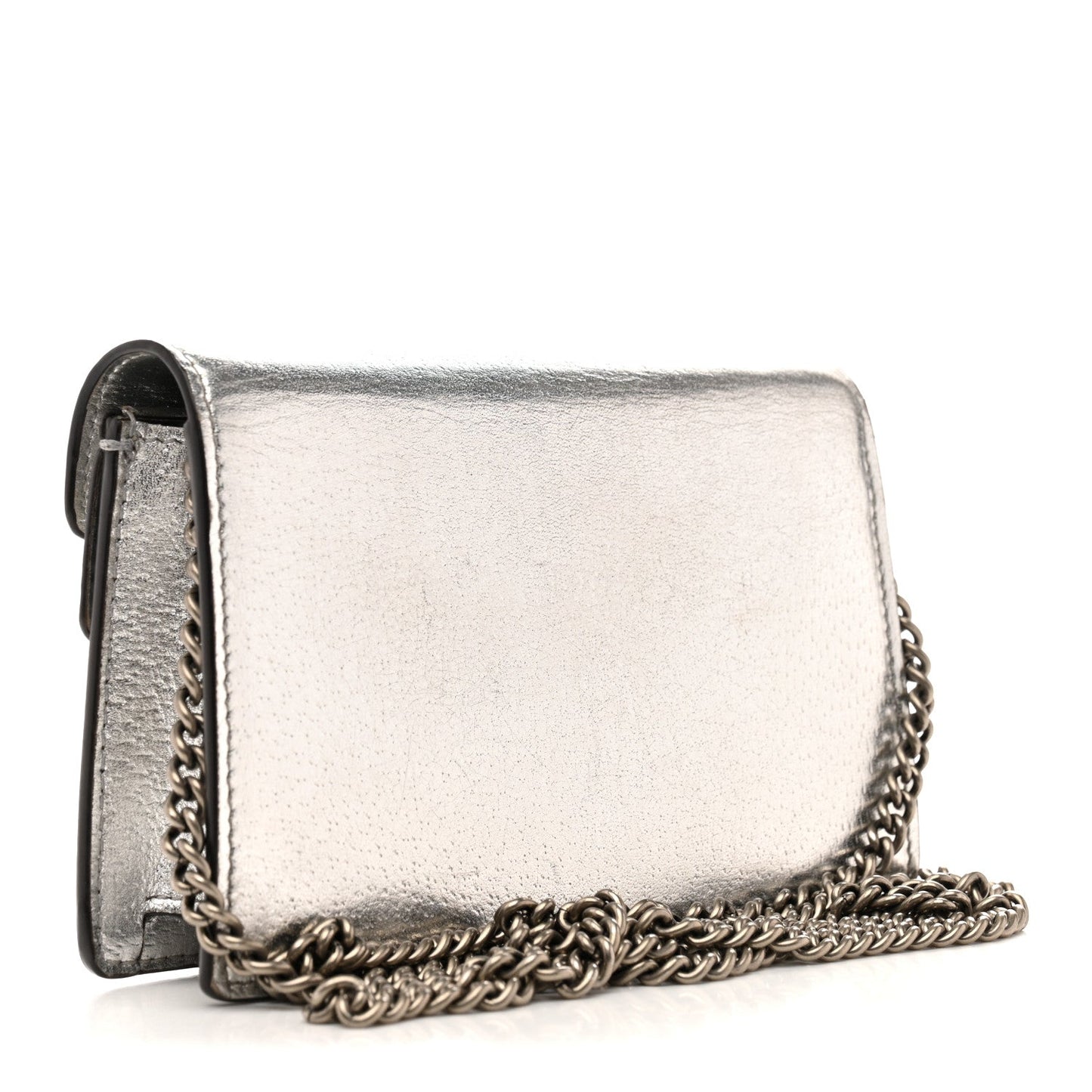 Metallic Calfskin Super Mini Dionysus Shoulder Bag Silver
