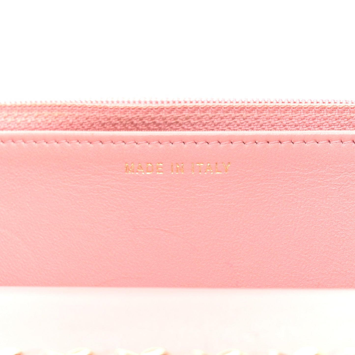 Lambskin Chevron Quilted Trendy CC Wallet On Chain WOC Pink