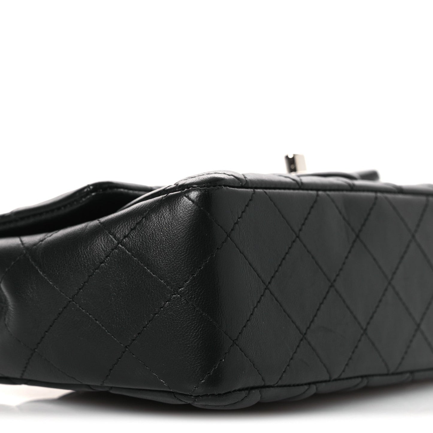 Lambskin Quilted Mini Rectangular Flap Black