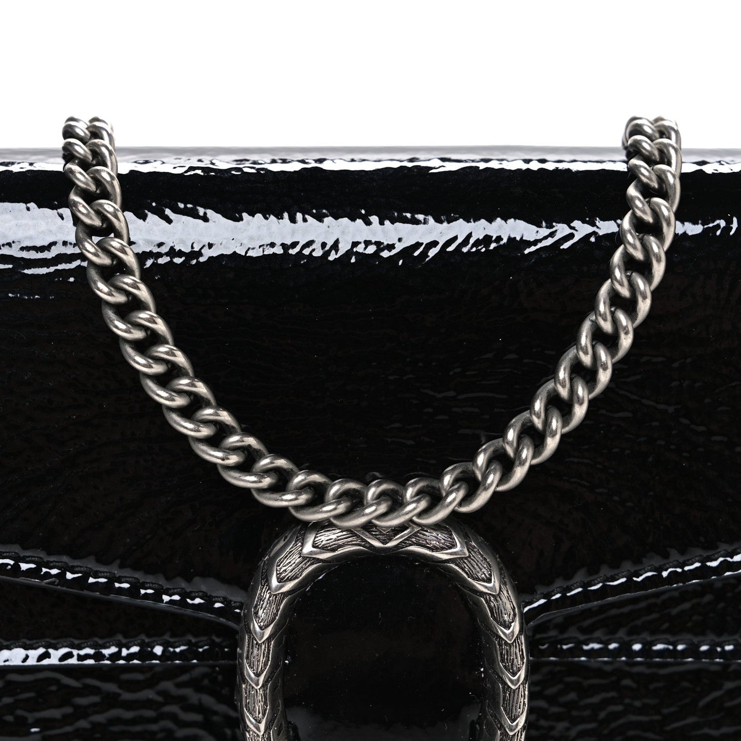 Crinkled Patent Mini Dionysus Shoulder Bag Black